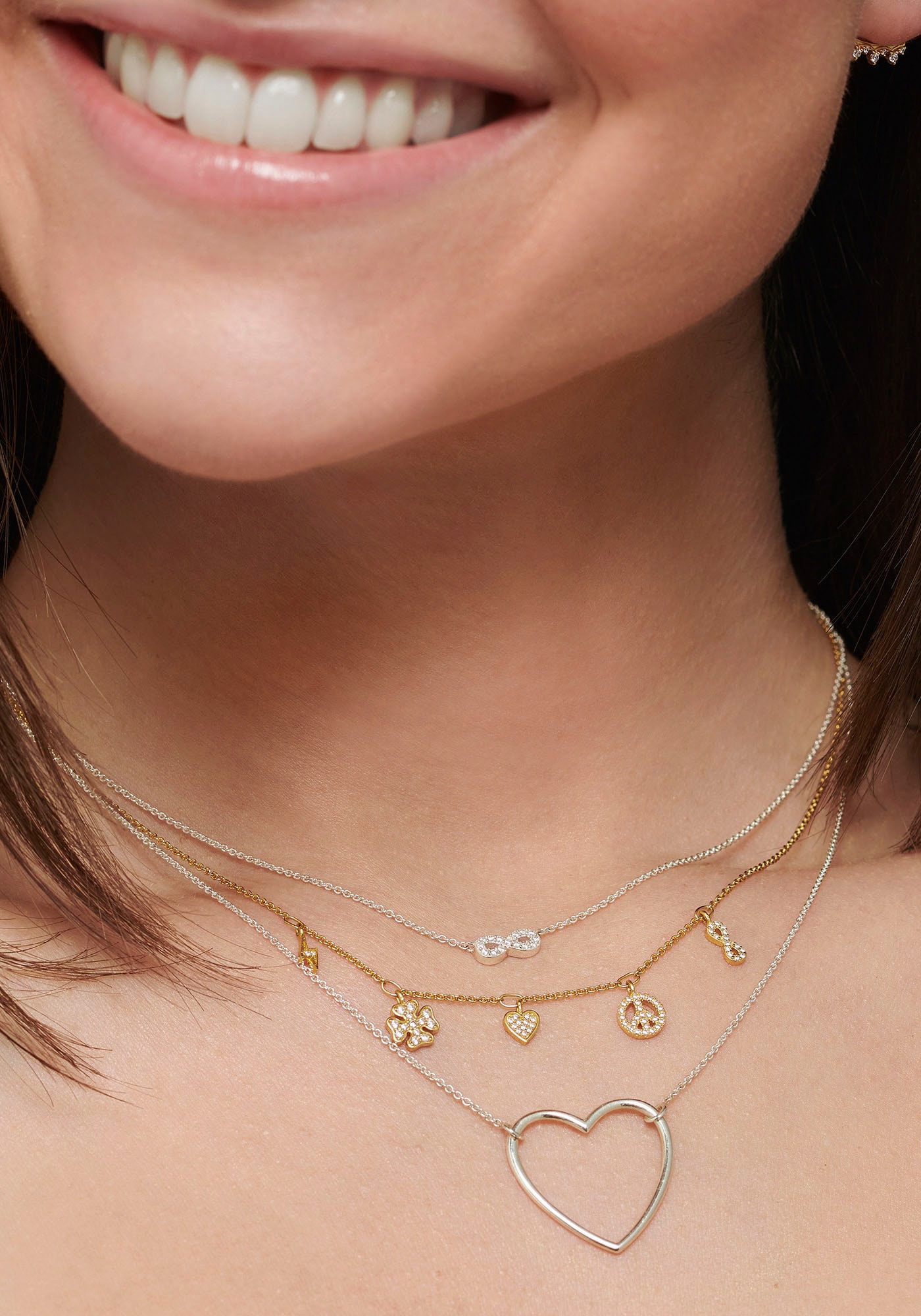 THOMAS SABO Kette mit Anhänger »Infinity/Unendlichkeitsschleife, KE2124-051-14-L45V«, mit Zirkonia (synth.)