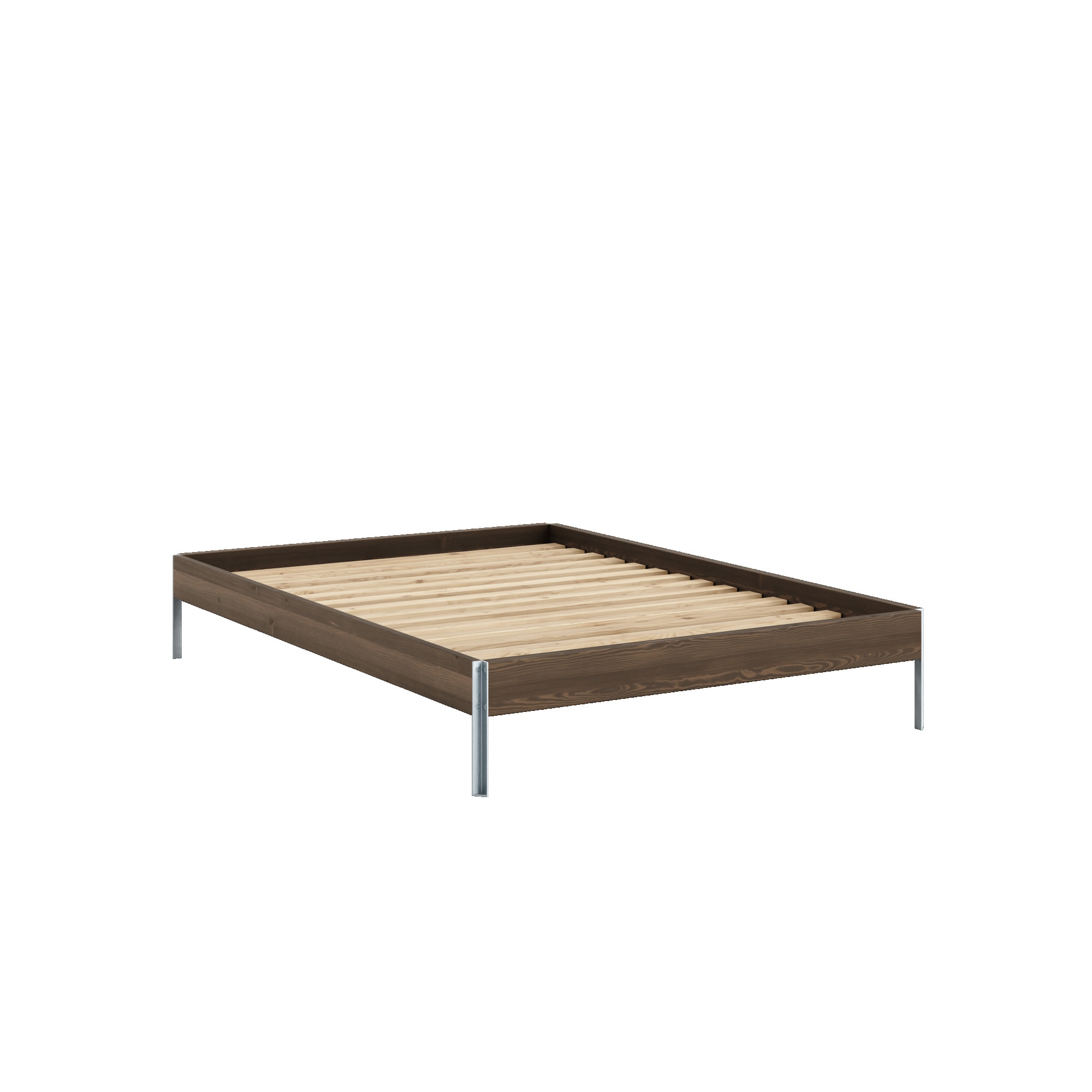 Karup Design Bettgestell »CORE BED Bodenbett, Holzrahmen, Futonbett, Jugendbett, Holzbett«, Massivholzbett mit Lattenrost, Kiefer massiv, Doppelbett ohne Kopfteil