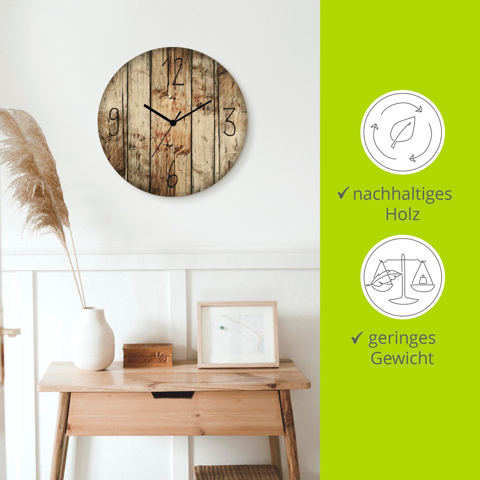 Artland Wanduhr »Chroniken der Natur« wahlweise mit Quarz- oder Funkuhrwerk, lautlos ohne Tickgeräusche