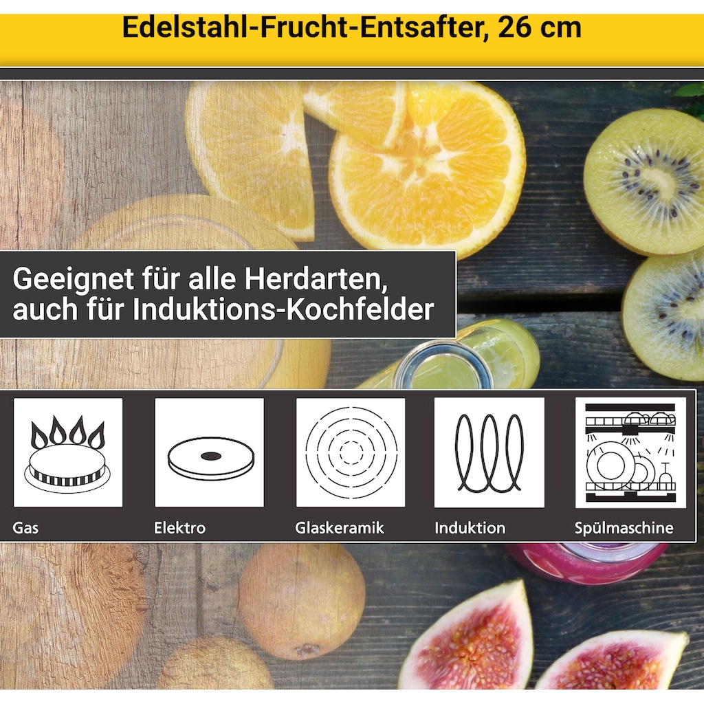 Krüger Einkochtopf, Edelstahl, Fruchtentsafter, Induktion