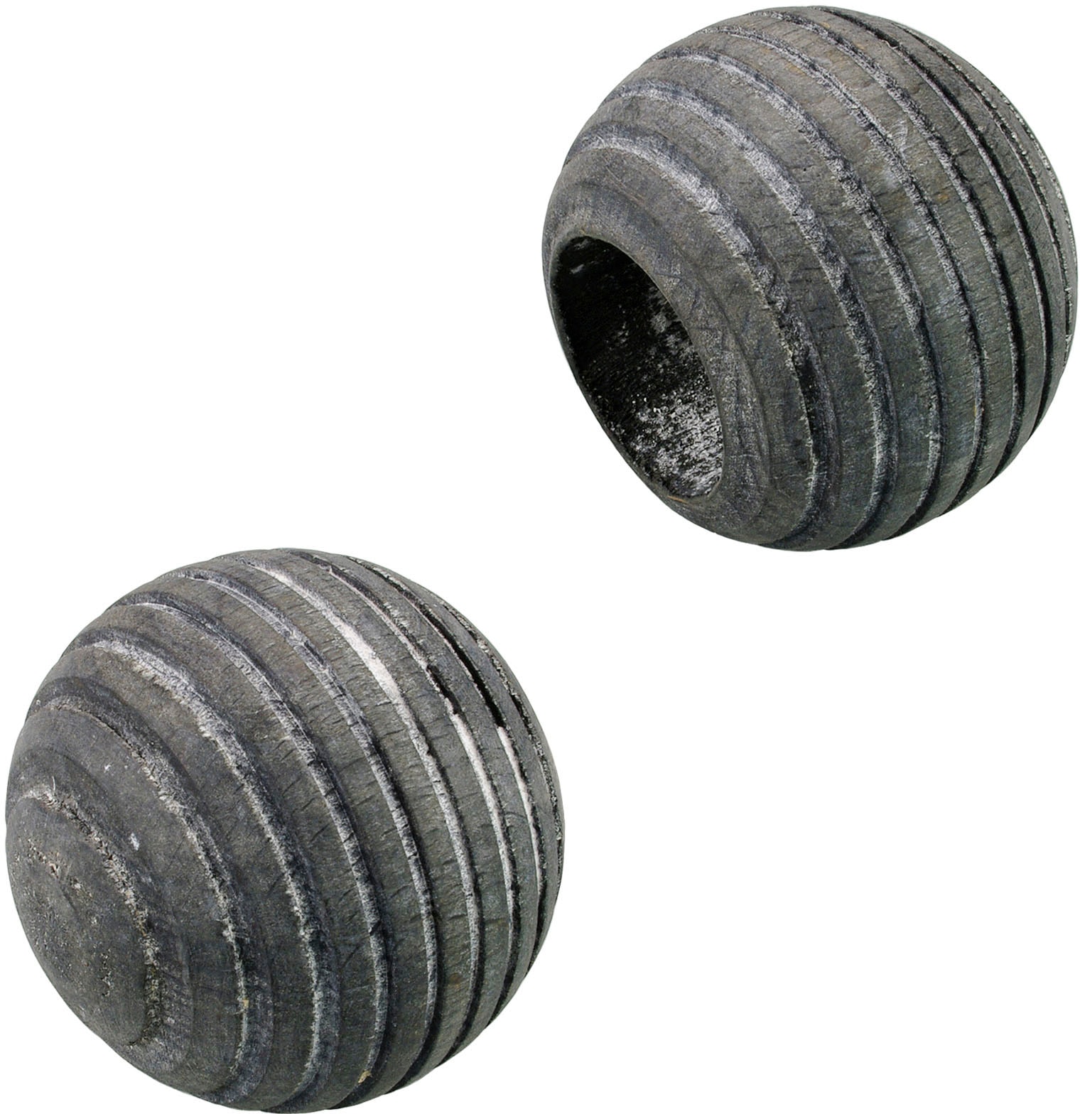 Liedeco Gardinenstange »Stilgarnitur 28 mm Kugel-Streifen«, 1 läufig-läufig, Fixmaß, Gardinenstange Komplett