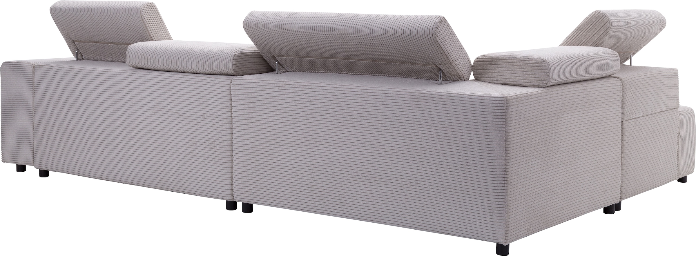 exxpo - sofa fashion Ecksofa »VITTORIO mit Komfortfunktionen, bequem und modern, Cord, L-Form« inkl. Kopfteil- und Sitztiefenverstellung, wahlweise mit Bettfunktion