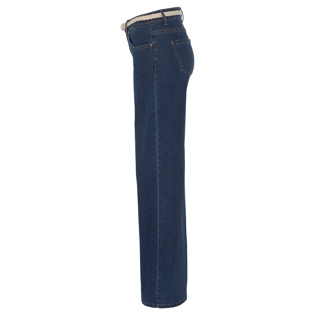 DELMAO Weite Jeans, (Set, 2 tlg., mit Gürtel)