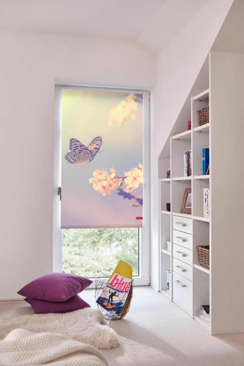 Set 2 Stück Fensterbilder Schmetterlinge weiß mit Saugnapf