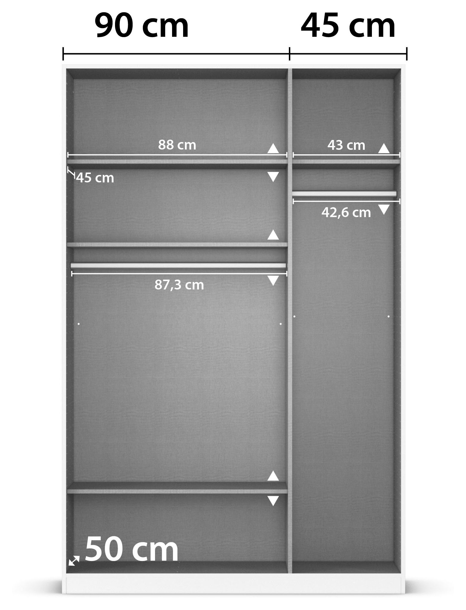 rauch Drehtürenschrank »Kleiderschrank Schrank Garderobe AGORDO TOPSELLER Schlafzimmer«, (in zwei Griff-Farben mit Dekor- oder Hochglanzfront), durchdachte Innenausstattung, in 6 Breiten und 2 Höhen MADE IN GERMANY