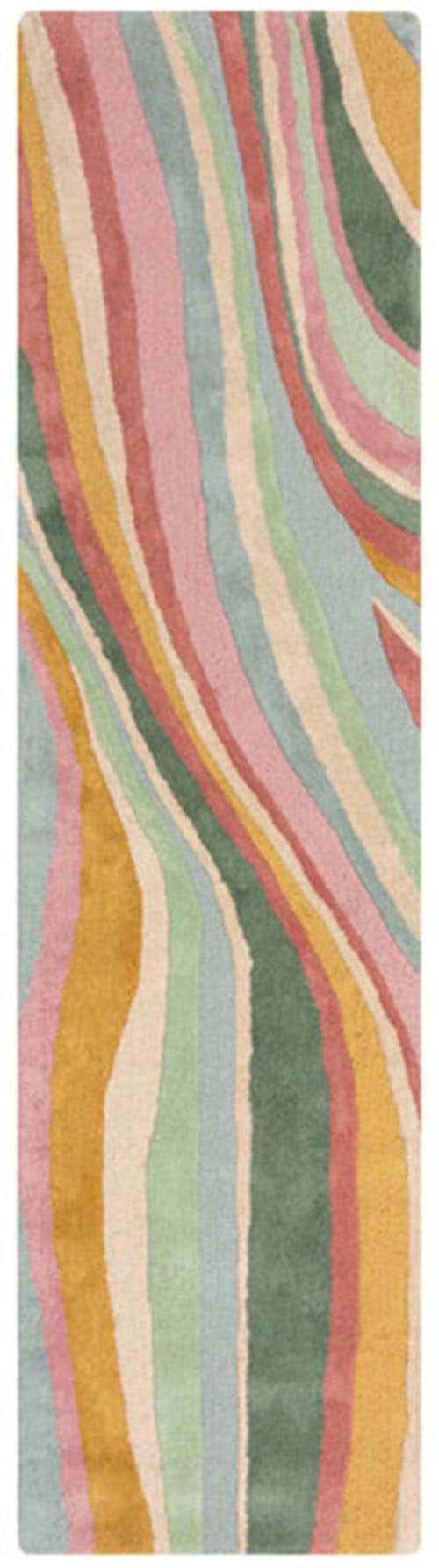 FLAIR RUGS Wollteppich »Abstract Flow handgetuftet« rechteckig 10 mm Höhe Wolle, Teppich, Wohnzimmer, Schlafzimmer, Esszimmer