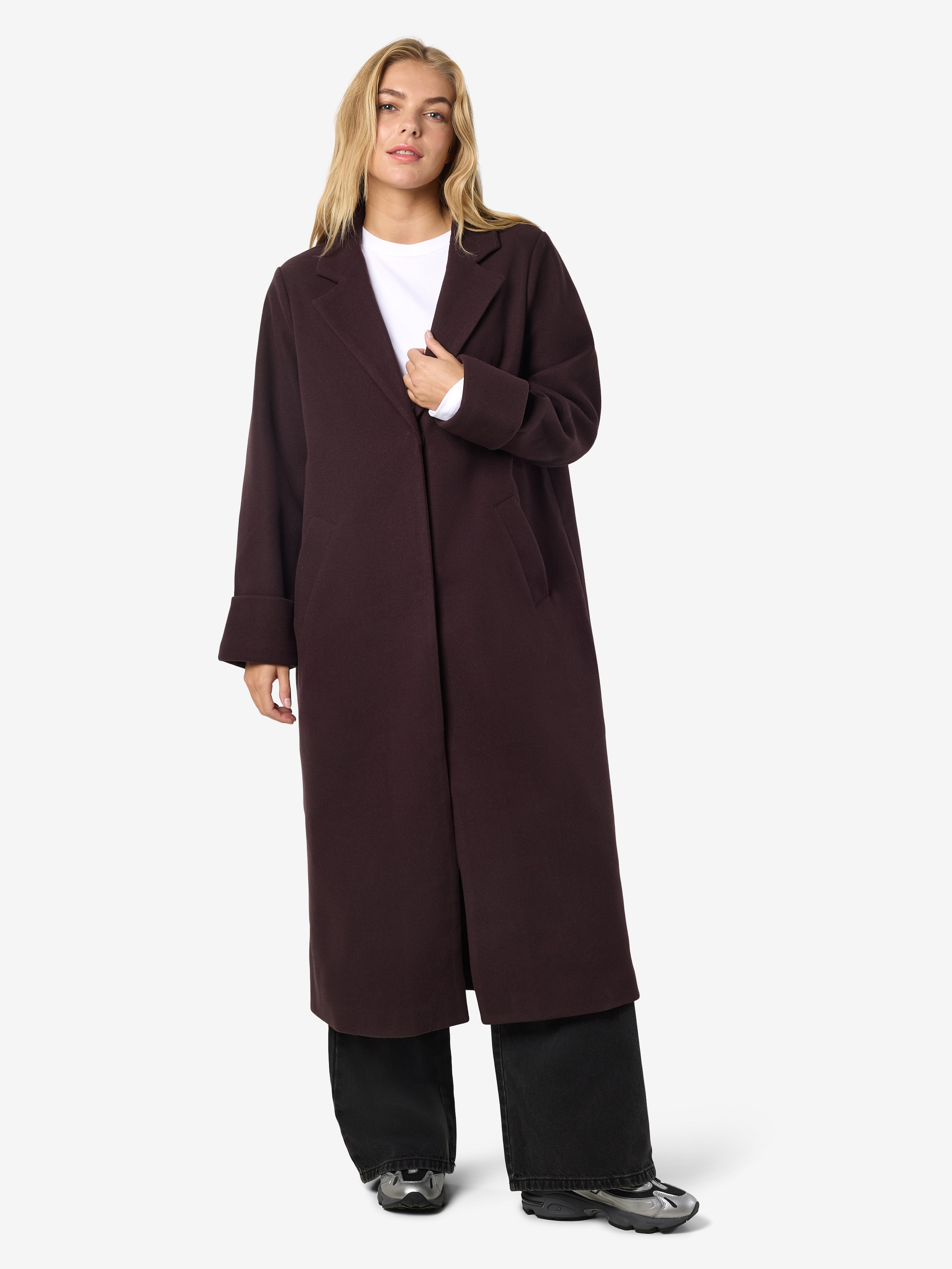 Noisy may Langmantel »NMCADDY L/S LONG COAT FWD NOOS« Kunstfaser, loose fit