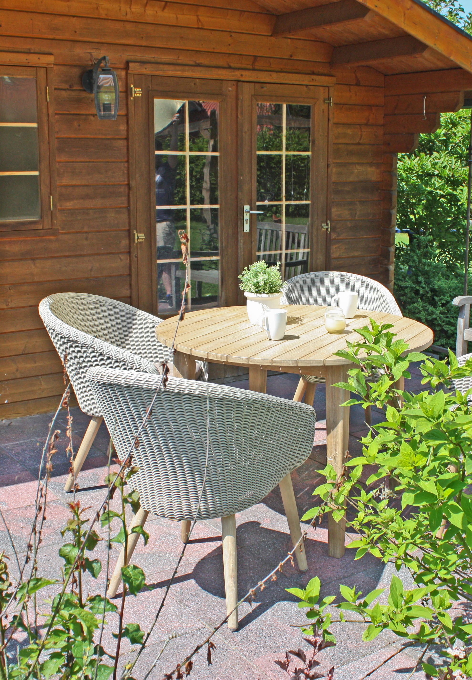 Garden Pleasure Garten-Essgruppe », Tischgruppe »OAKLAND/ARVARDA Set 01««, (Set), 4 Sessel, Tisch LxB: 200x100 cm, inkl Auflagen
