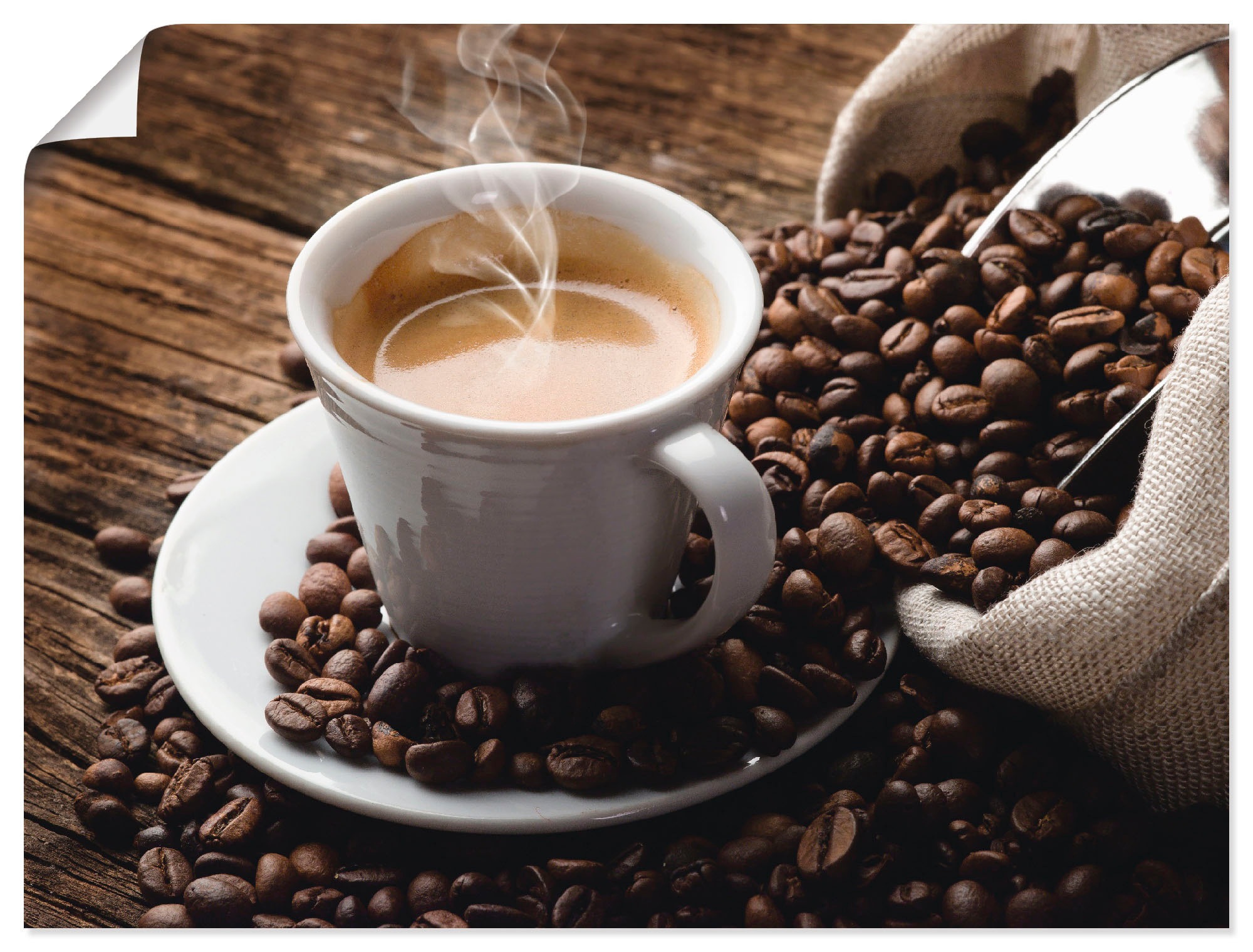 Artland Wandbild »Heißer Kaffee - dampfender Kaffee« Getränke 1 Stk. tlg. a günstig online kaufen