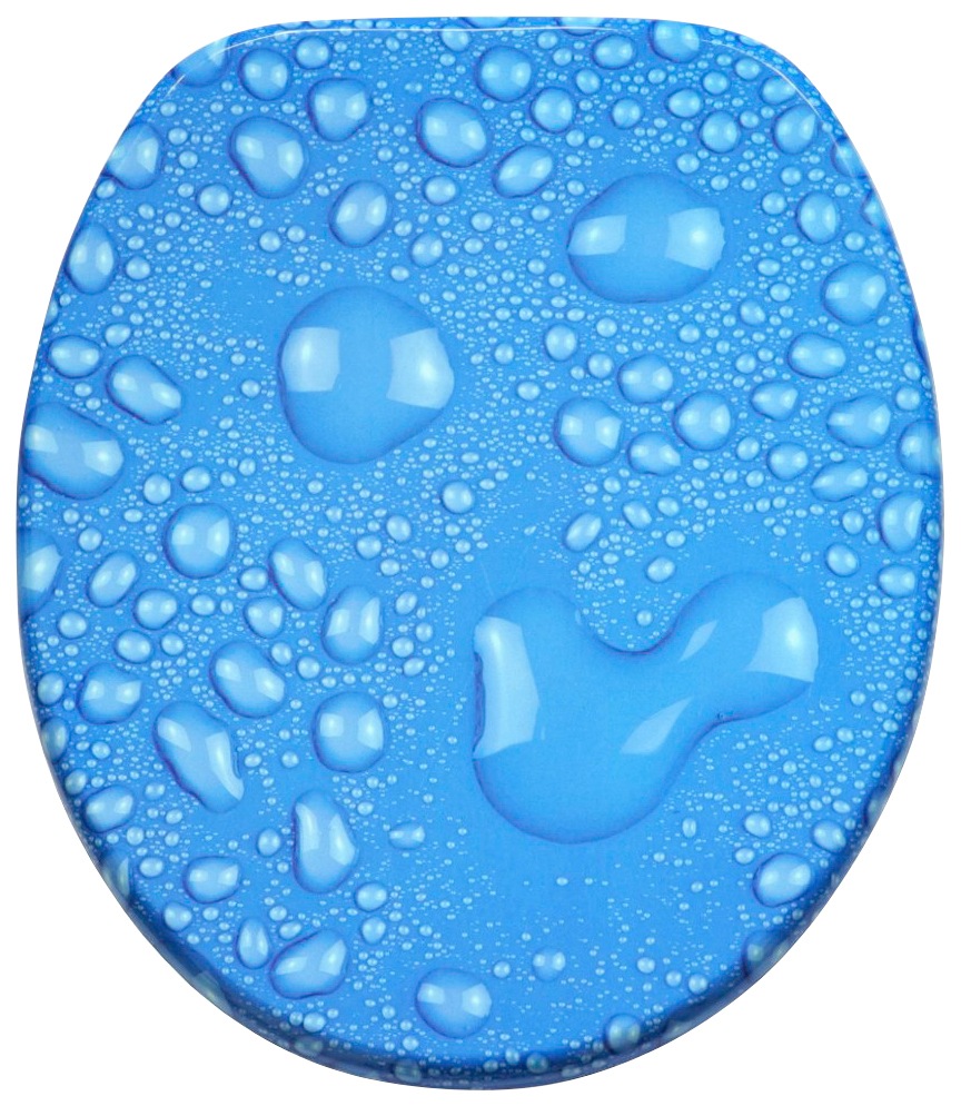 Sanilo Badaccessoire-Set »Tautropfen Blau«, (Komplett-Set, 3 tlg.), bestehend aus WC-Sitz, Badteppich und Waschbeckenstöpsel