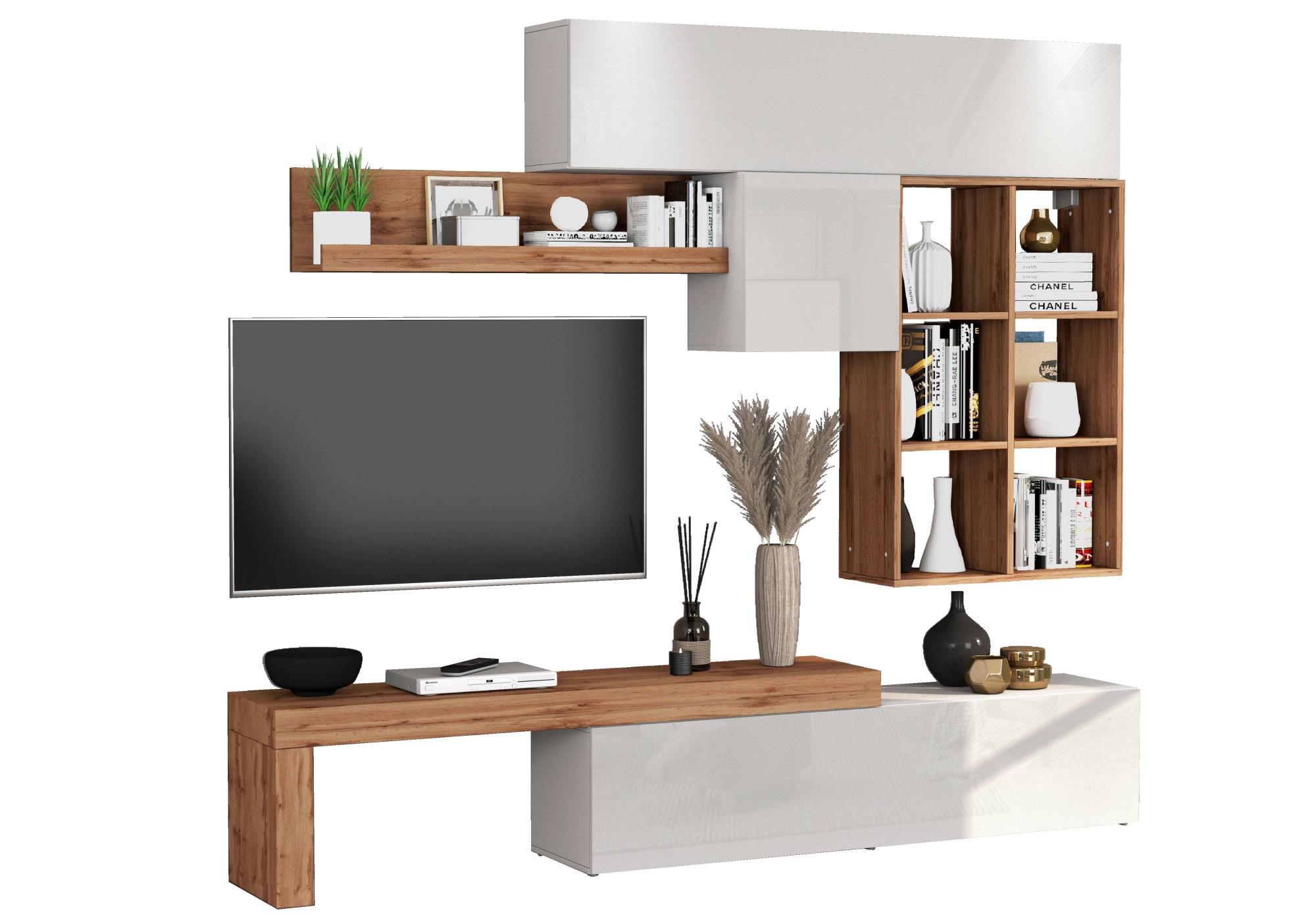 INOSIGN Wohnwand »Chronos Wohnwand, Medienwand, 5-er set«, (Set, 5 St.), ca günstig online kaufen