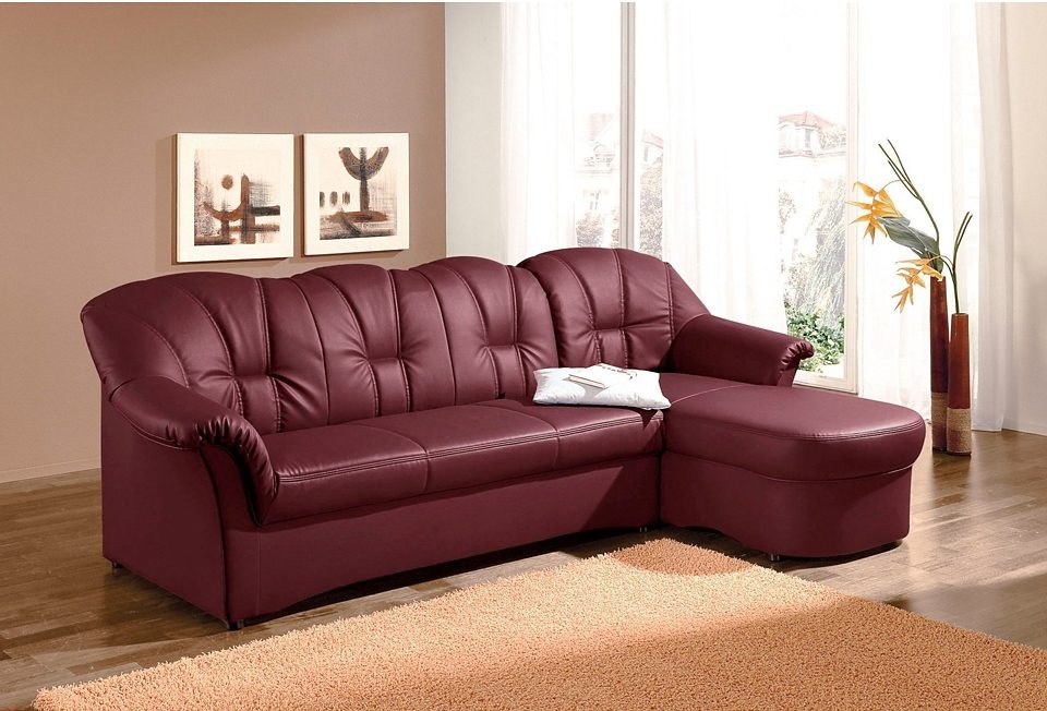 DOMO collection Ecksofa »Papenburg, zeitlose Rückensteppung, elegante Forme günstig online kaufen