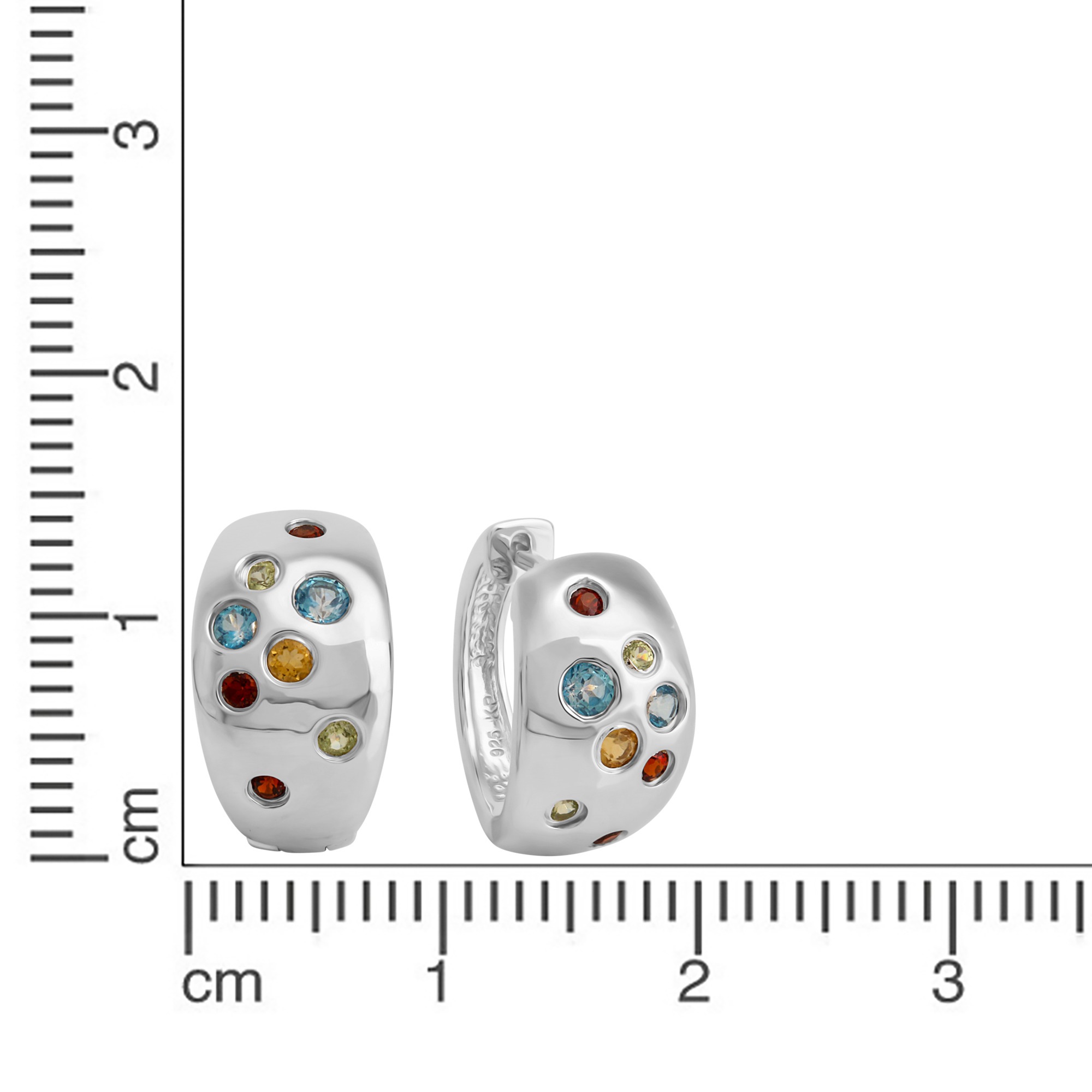 Vivance Paar Creolen »925/- Sterling Silber rhodiniert Farbsteine«