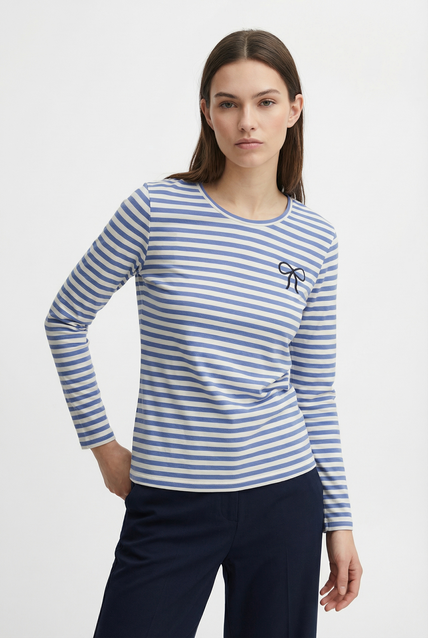 ONLY CARMAKOMA Langarmshirt »CARBODIL L/S O-NECK BLOUSE JRS« Materialmix, slim fit
