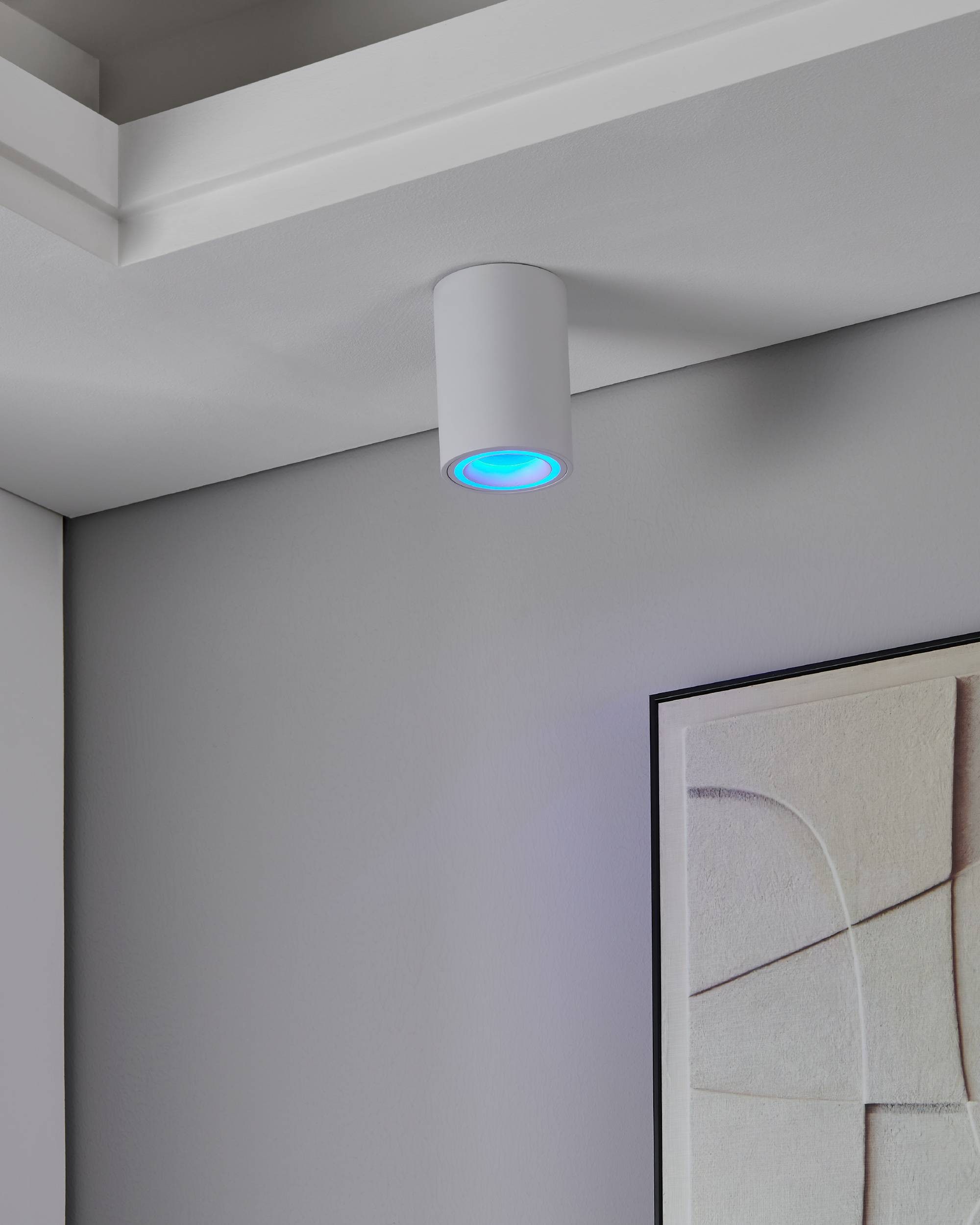 EGLO Aufbauleuchte »Carosso-Z Deckenlampe, ZigBee, App und Sprachsteuerung, dimmbar, Metal« GU10 1 Stk. Aufbauleuchte - H12 x Ø8 cm - weiß - 1X4,9W inkl.