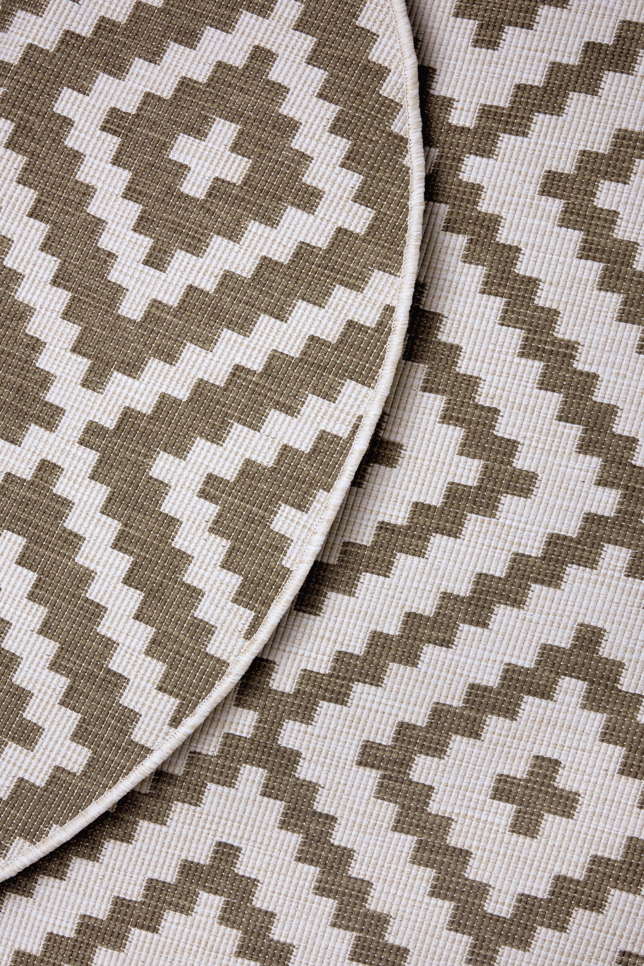 my home Teppich »Ronda Wendeteppich«, rund, 5 mm Höhe, Sisal-Optik, Flachgewebe, In- und Outdoor, geometrisches Boho Design