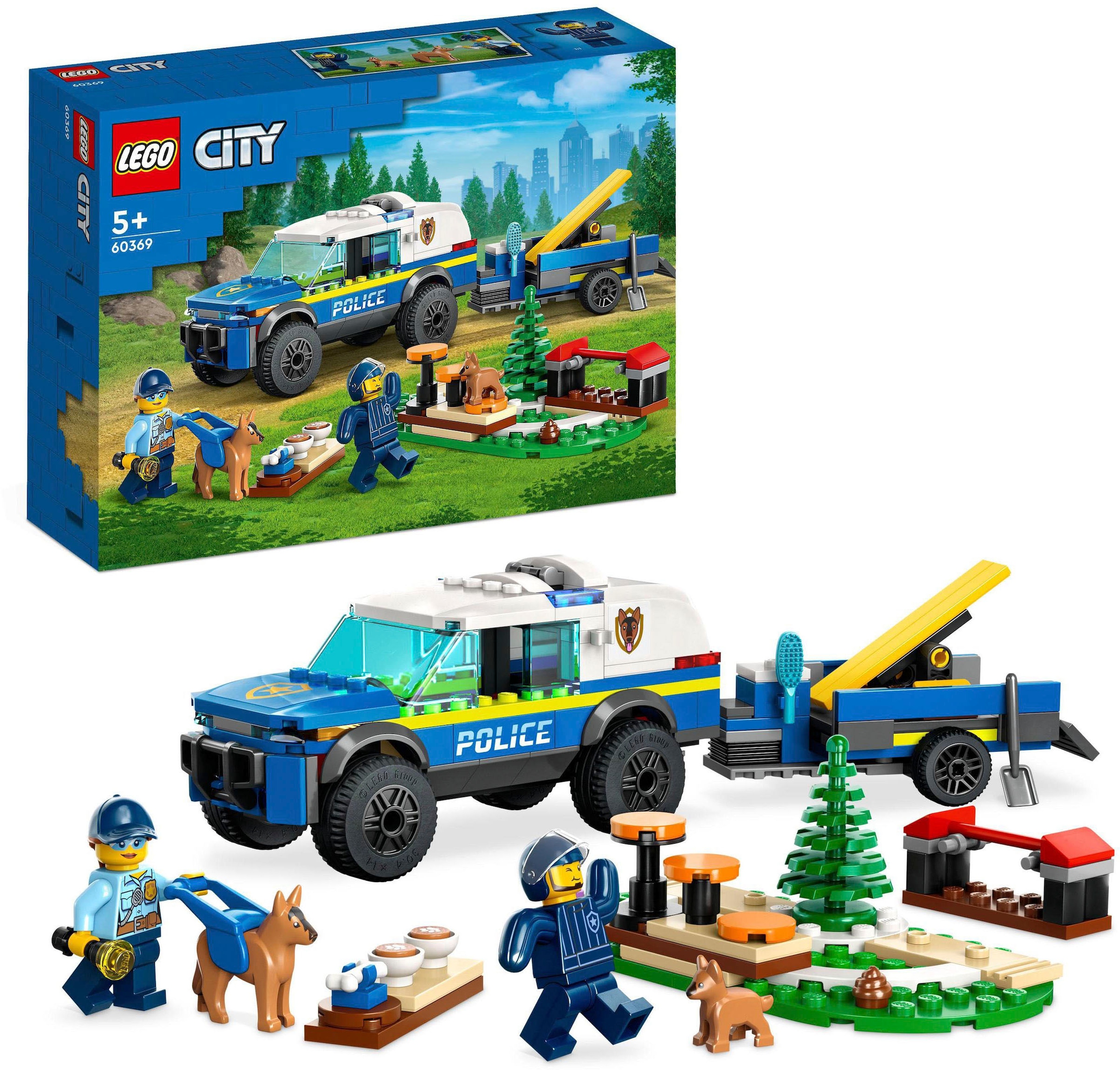 Konstruktionsspielsteine »Mobiles Polizeihunde-Training (60369), LEGO® City«, (197...