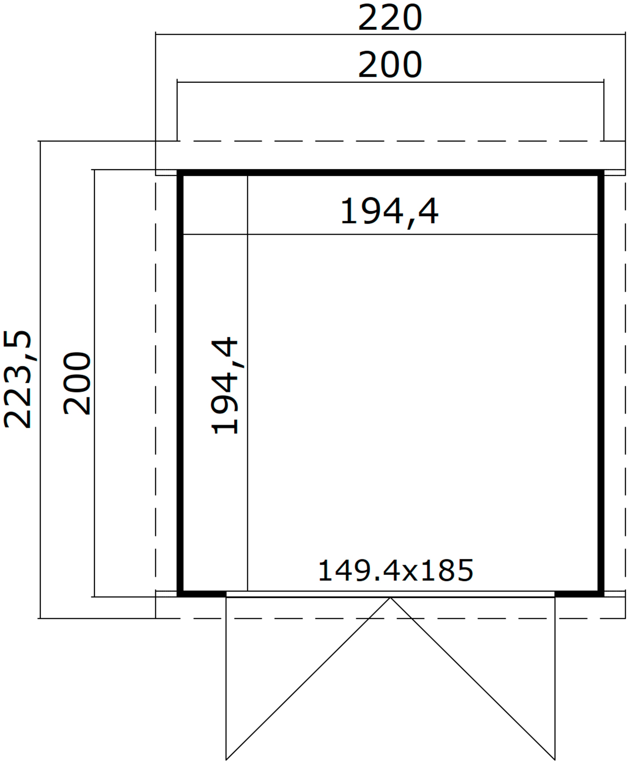 LASITA MAJA Gartenhaus »Kibo 1«, Blochbohlenhaus 28mm, Fundamentmass 2000x2000, Carbongrau
