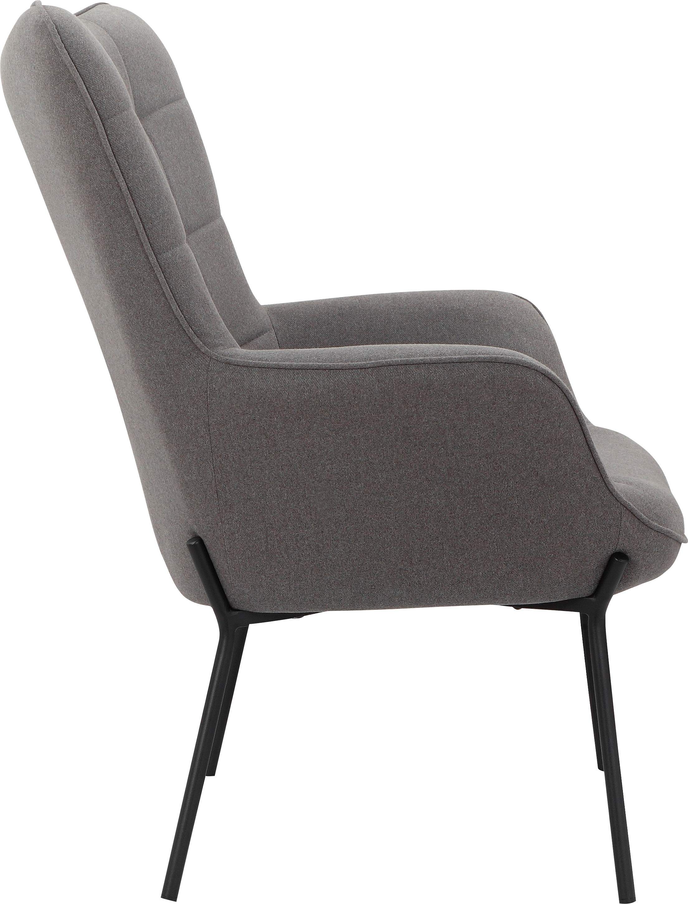 OTTO products Loungesessel »Luukas, Ohrensessel mit Metallbeinen,«, (1 St.), Stoff recyceltes Polyester, Sitz und Rücken gepolstert, Sitzhöhe 46 cm