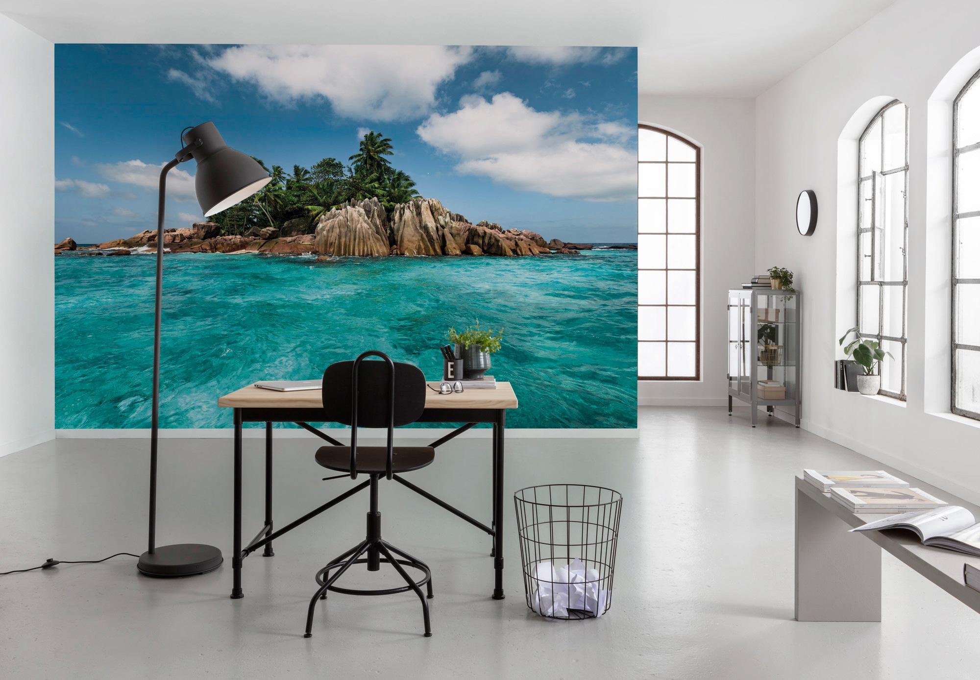 Sanders & Sanders Fototapete Landschaft Türkis und Blau 450 x 280 cm 612663 günstig online kaufen