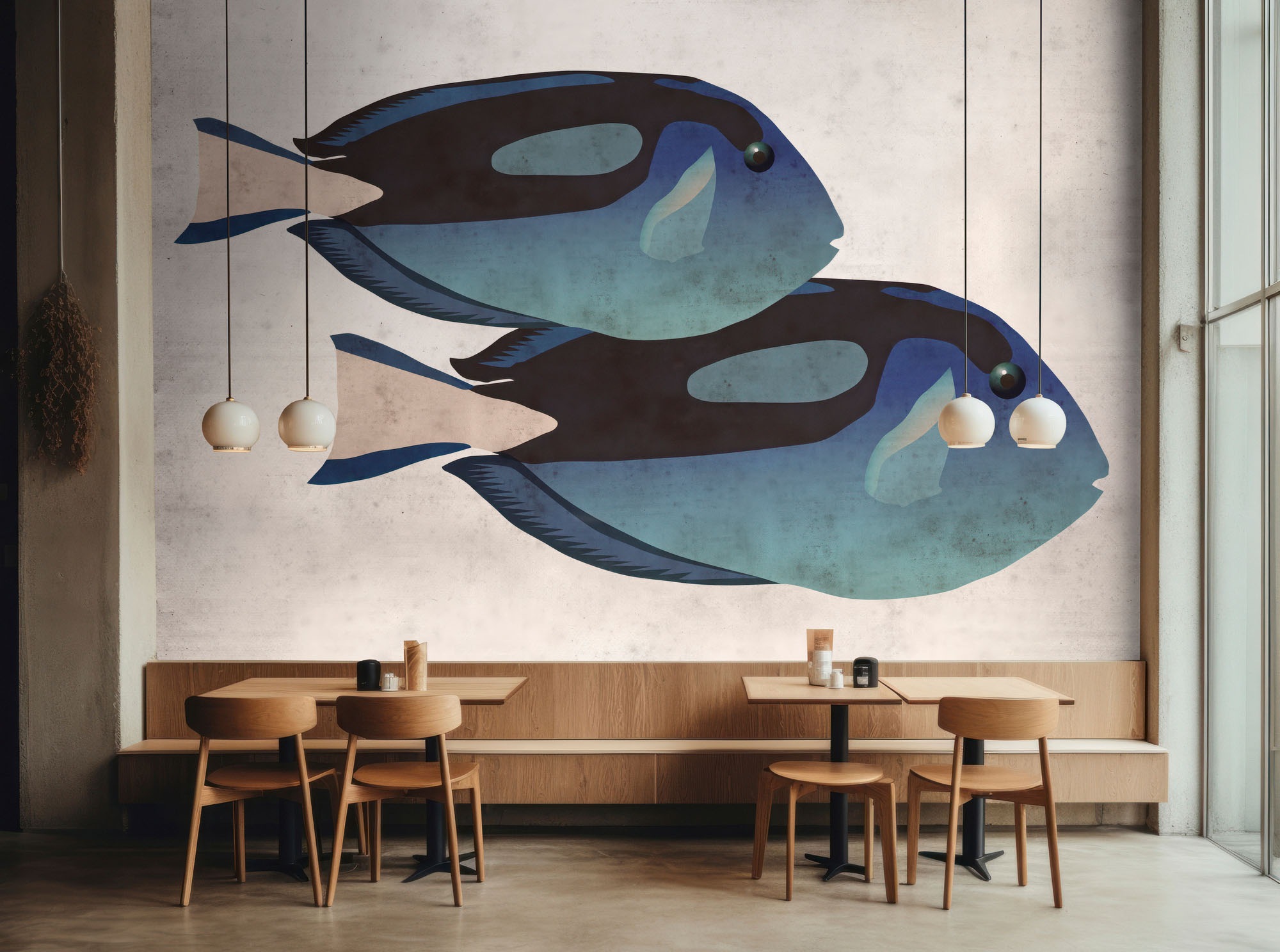 living walls Fototapete »Walls by Patel 5 Fototapete Fische im Aquarell-Look« abstrakt glatt Fische im Aquarell-Look auf 200 g/m² Premium-Vlies
