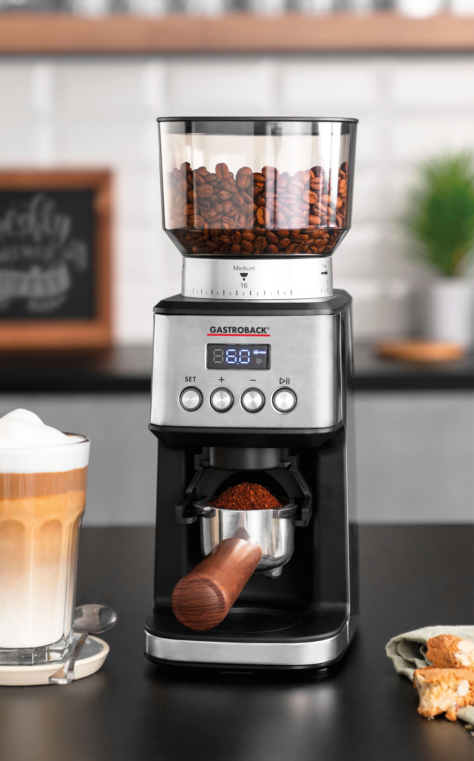 Gastroback Kaffeemühle Kegelmahlwerk, W, 180 Digital«, 320 online Design g bei »42643 Bohnenbehälter