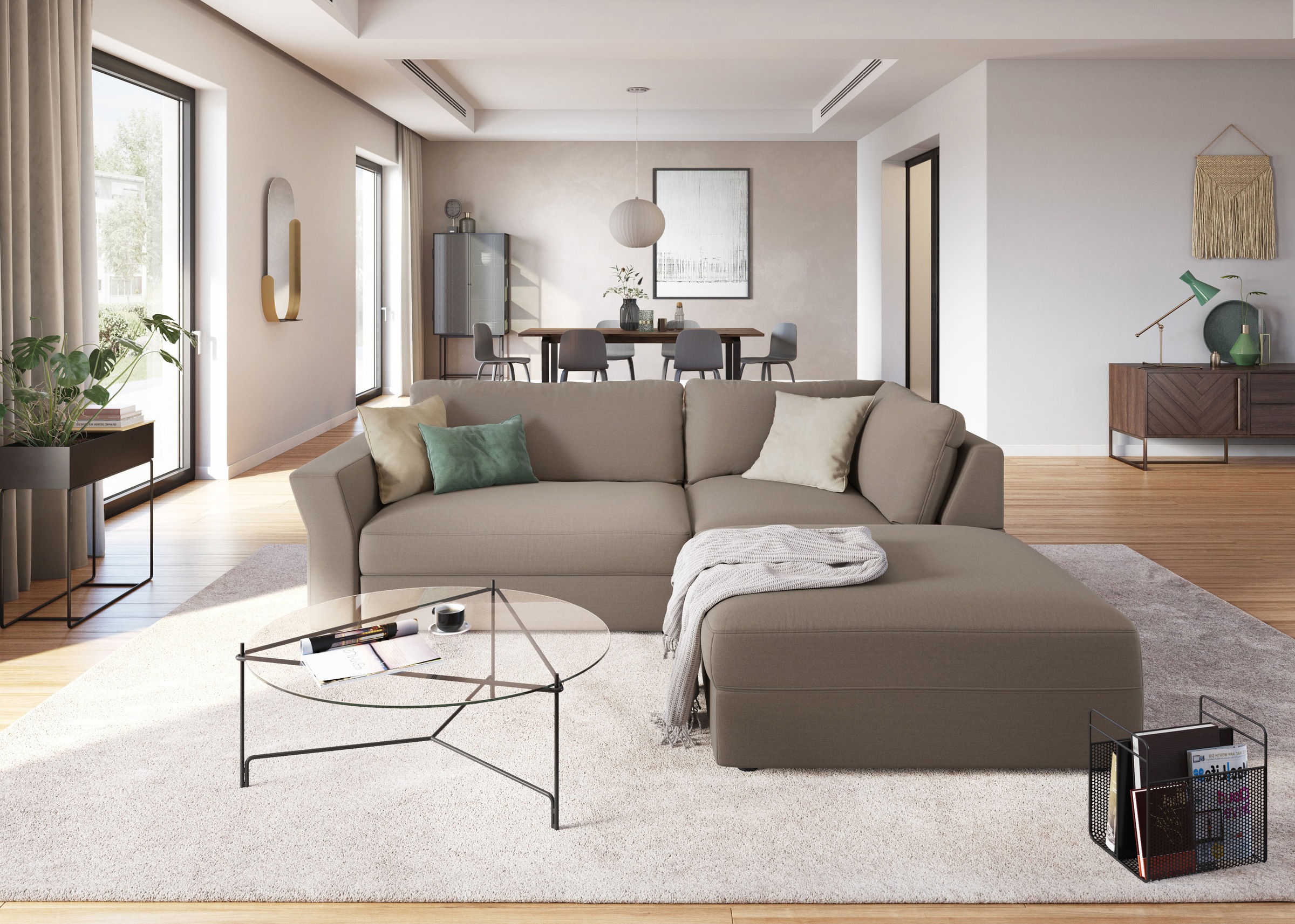 sit&more Ecksofa »Cadabra L-Form«, Breite 243 cm, inklusive Sitztiefenverstellung