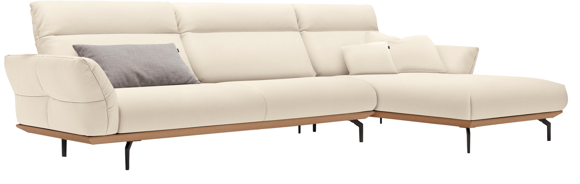 Creation BY ROLF BENZ Ecksofa »CR.460«, Sockel in Eiche, Winkelfüße in Umbr günstig online kaufen