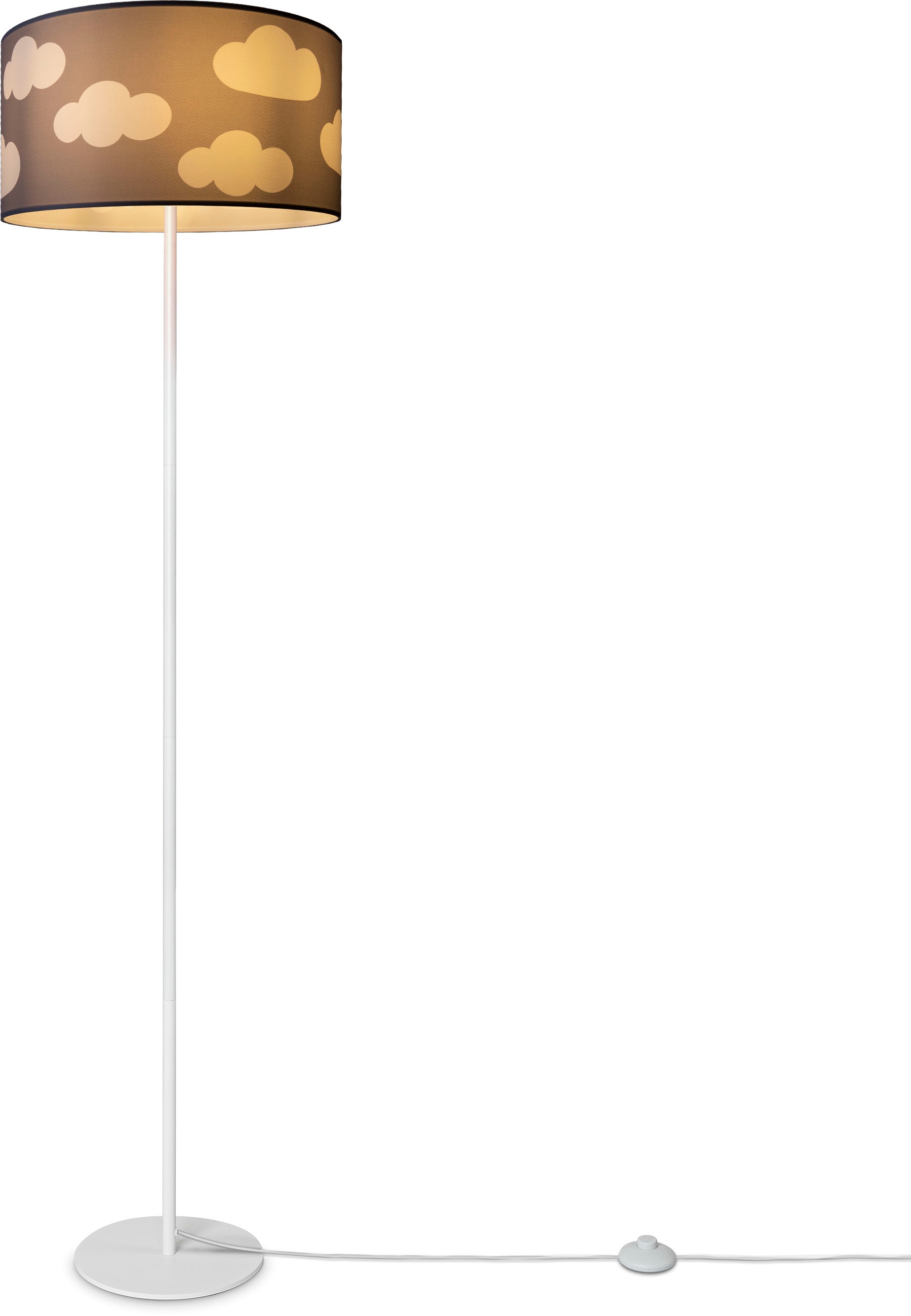 Paco Home Stehlampe »Luca Cosmo«, Leuchtmittel E27 | ohne Leuchtmittel, Stehlampe Kinderzimmer Stoff Lampenschirm Spielzimmer Wolken E27