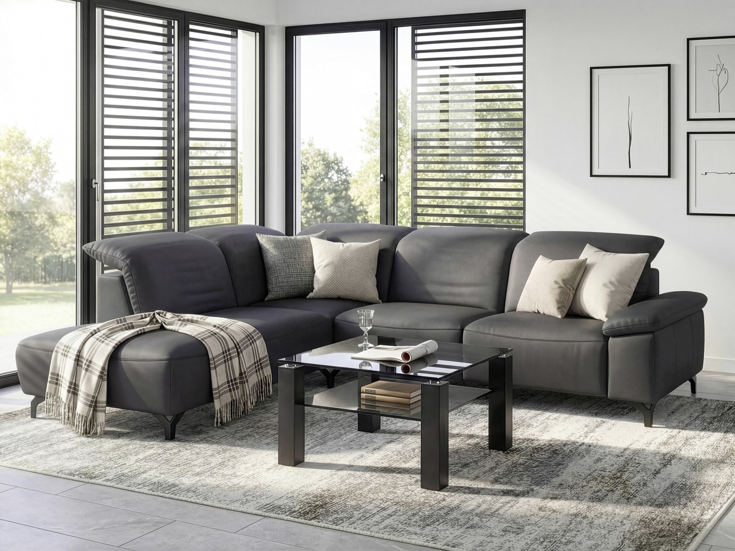 Musterring Ecksofa »MR370« Edles Leder in 3 Farben, Sitzkomfort nach Wahl, Maße 288 x 241 cm