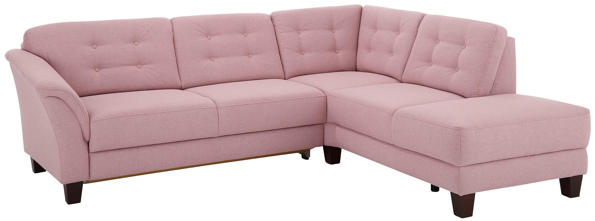Home affaire Ecksofa »Trondheim L-Form«, mit Federkern und Knopfheftung im Rücken, Füße Buche dunkel