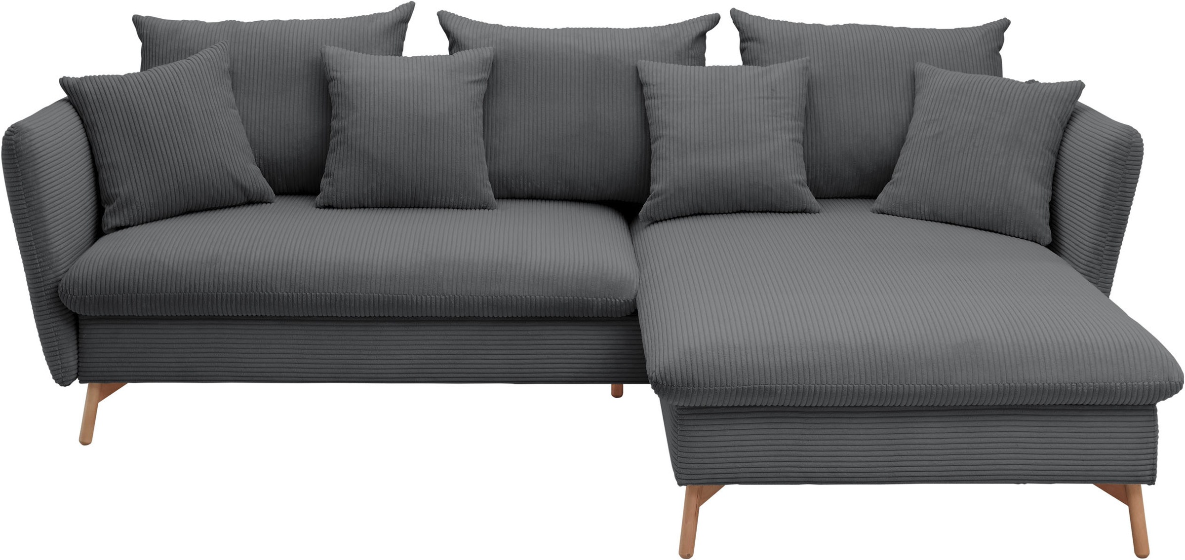 andas Ecksofa »MERLE, 258 cm, L-Form, traumhafter Cord,« mit Bettfunktion u günstig online kaufen