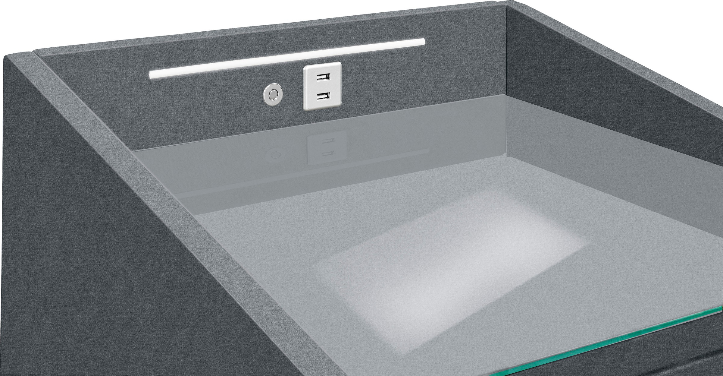 ED EXCITING DESIGN Nachtkonsole »Moon«, mit LED-Beleuchtung und USB-Anschluss & USB-C-Anschluss