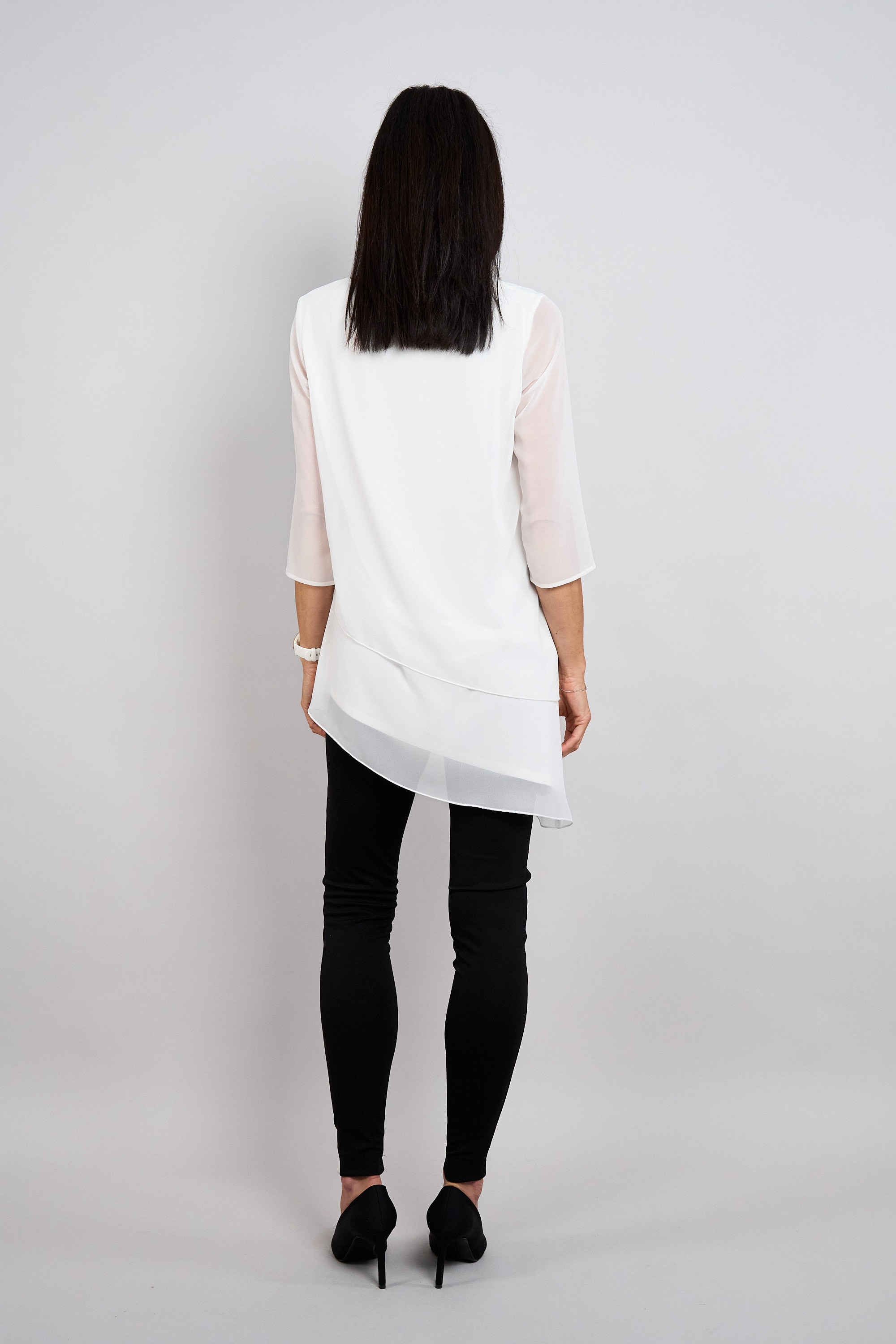 Seidel Moden Longbluse 3/4-Arm im Lagen-Look / asymmetrischer Schnitt / MADE IN GERMANY