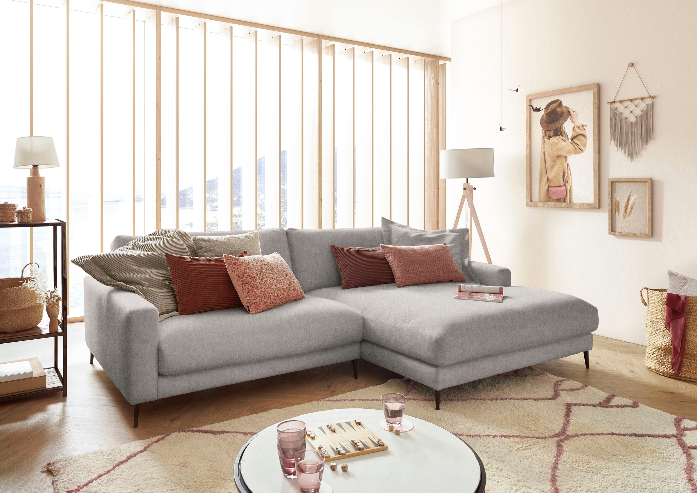 Home affaire Ecksofa »Downtown, B/T/H: 272/190/84 cm L-Form« weicher Sitzko günstig online kaufen