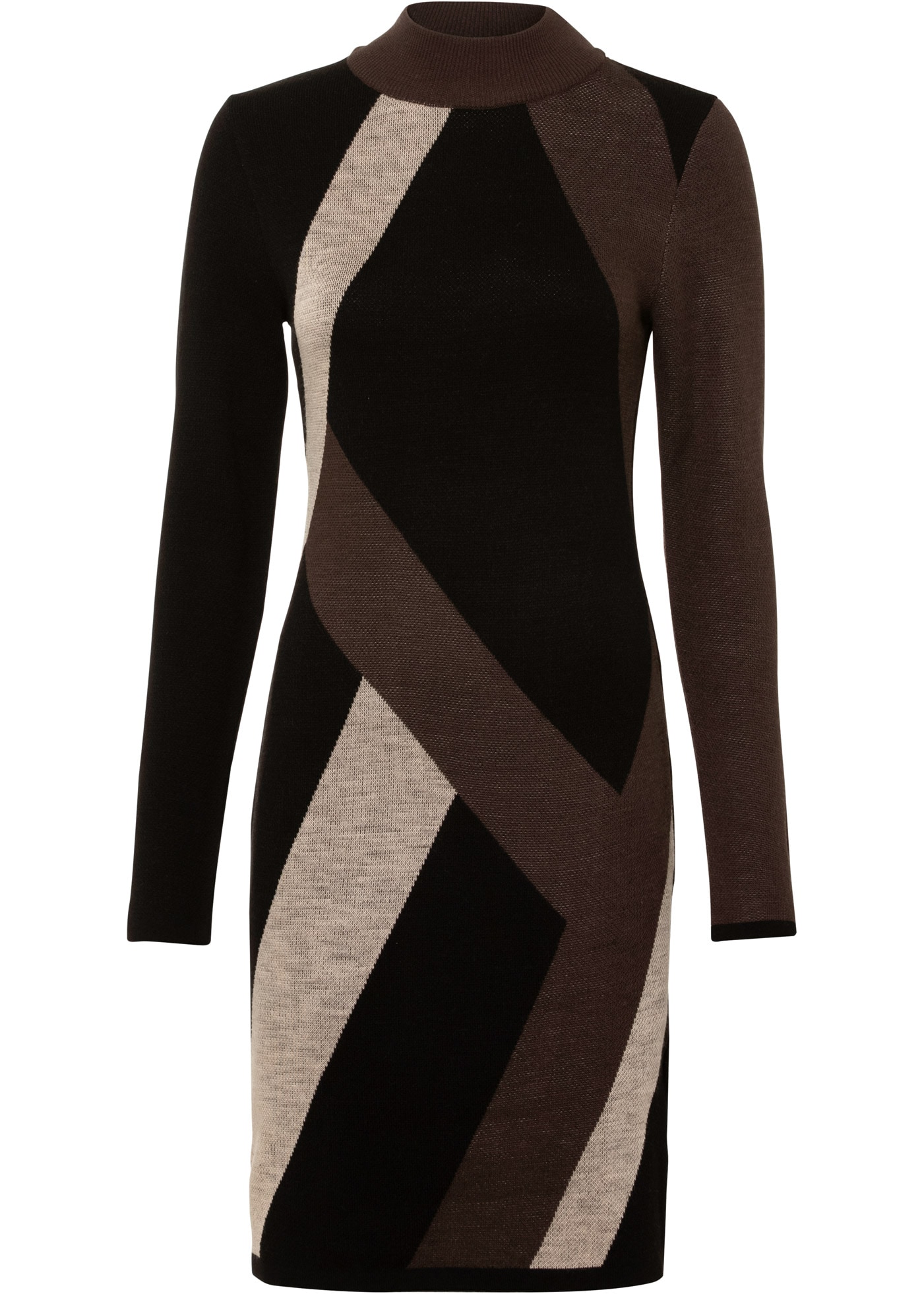 bonprix Strickkleid aus Polyacryl, eng anliegende Passform, mit Jacquard-Muster