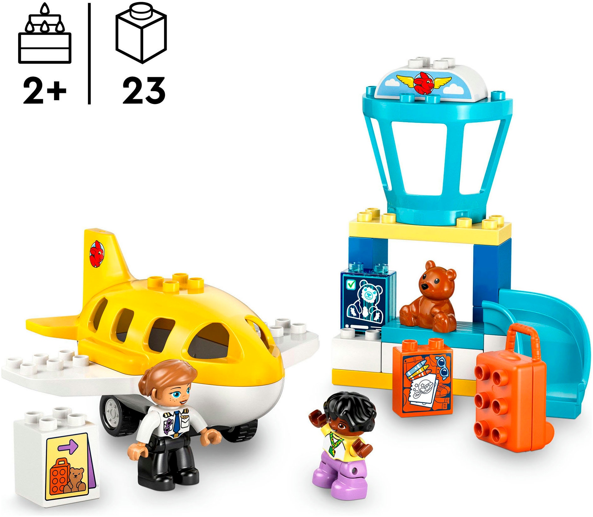 LEGO® Konstruktionsspielsteine »Erster Besuch im Flughafen (10443), LEGO DUPLO Town«, (23 St.), Made in Europe