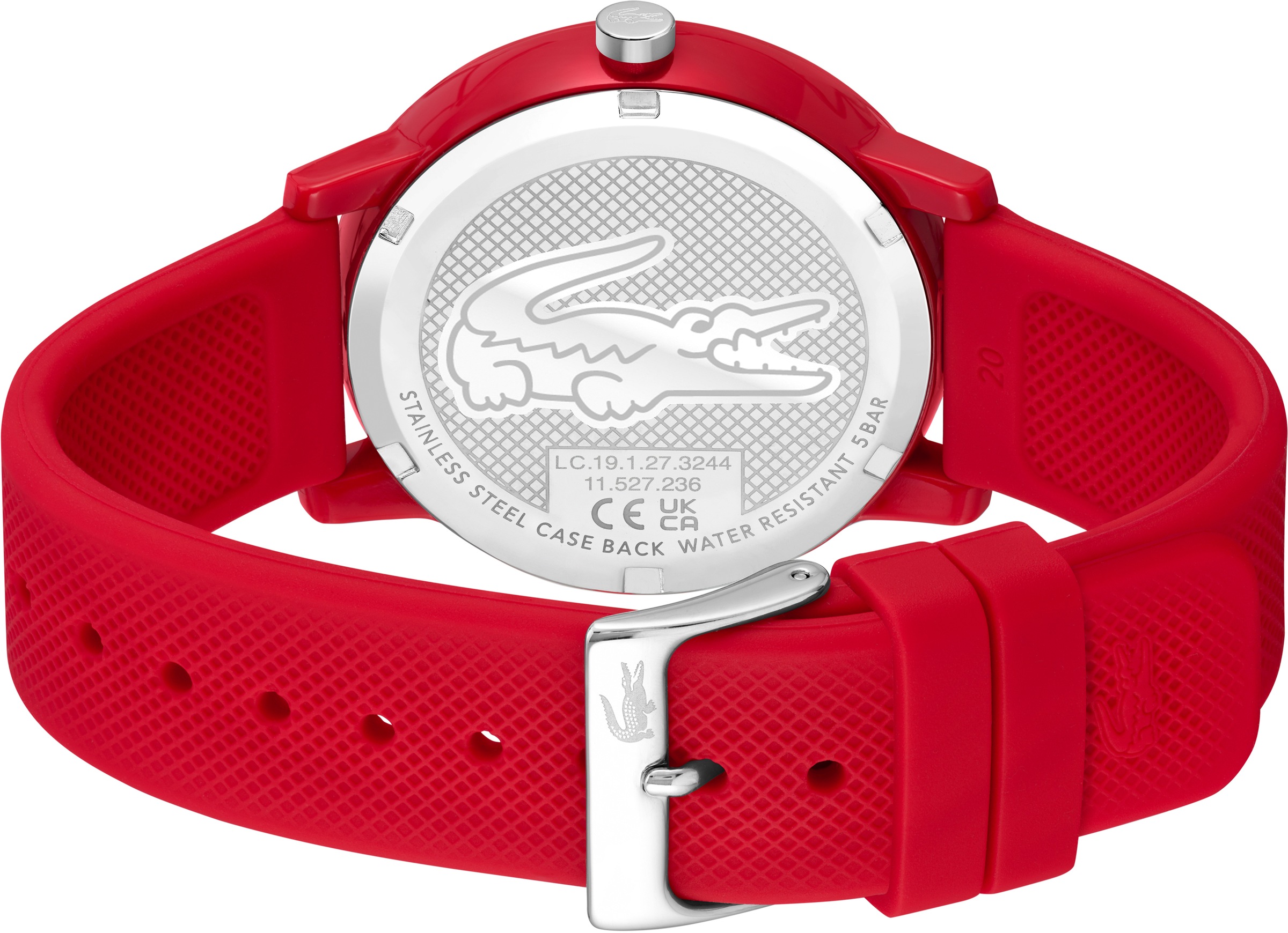 Lacoste Quarzuhr »LACOSTE.12.12«, Armbanduhr, Herrenuhr, Mineralglas, Silikonarmband