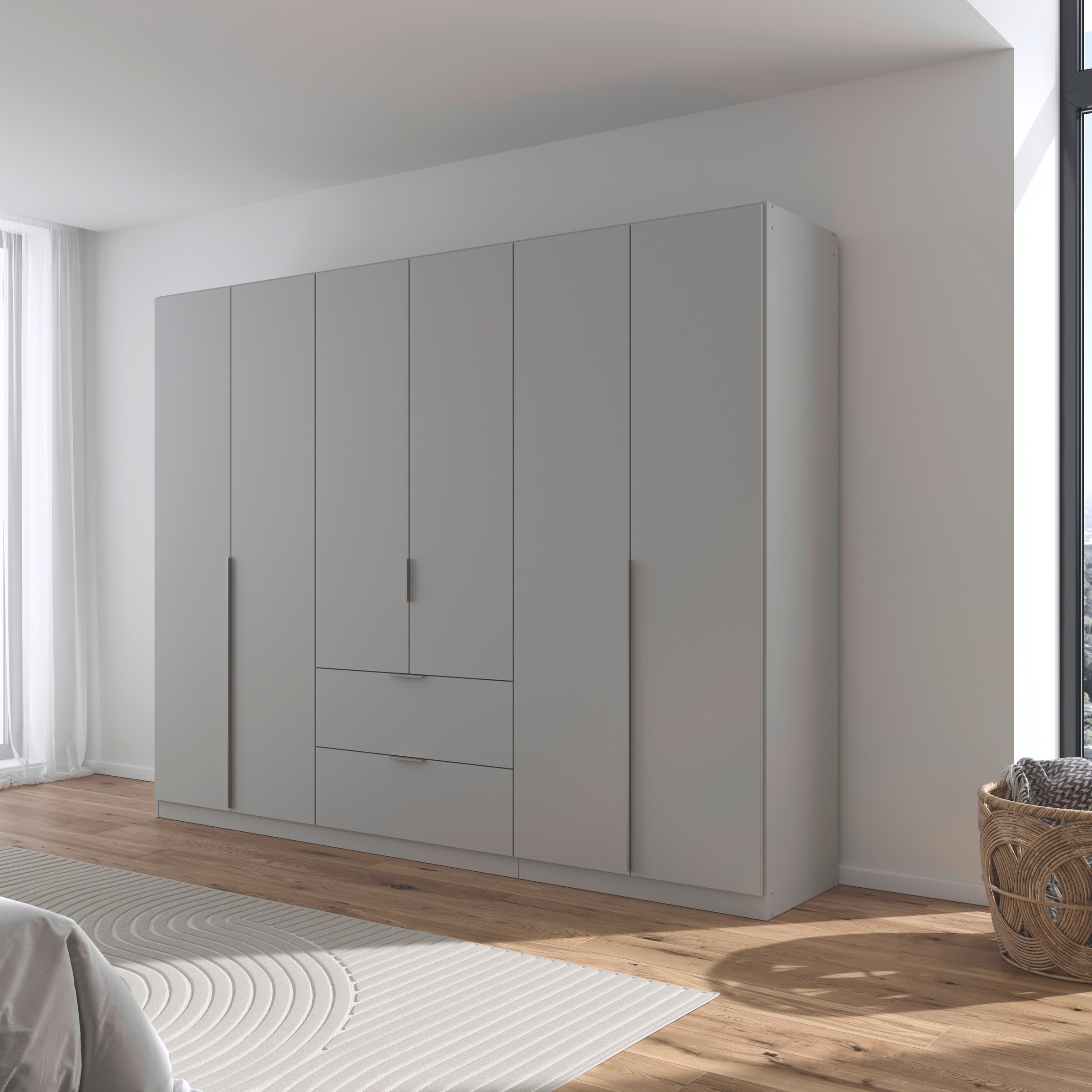 rauch Drehtürenschrank »Kleiderschrank Schrank Garderobe AGORDO mit Dekor- oder Hochglanzfront«, mit Außenschubkästen, in 6 Breiten und 2 Höhen MADE IN GERMANY