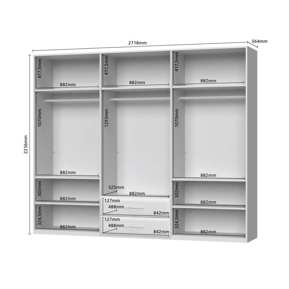 Home affaire Kleiderschrank »Gala, beige hochglänzend UV lackiert, kratzfest, FSC-zertifiziert«, (abgerundete Schubladen aus MDF im Holzdekor, soft-close), hoher Schrank (224cm), wahlweise in 4 Breiten, Made in Europe