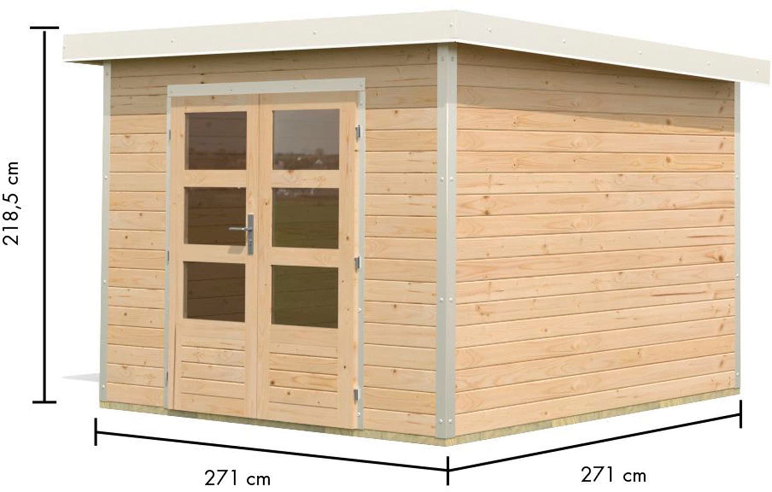 Karibu Gartenhaus »"Plutino A"«, naturbelassen-weiß, -staubgrau oder -anthrazit