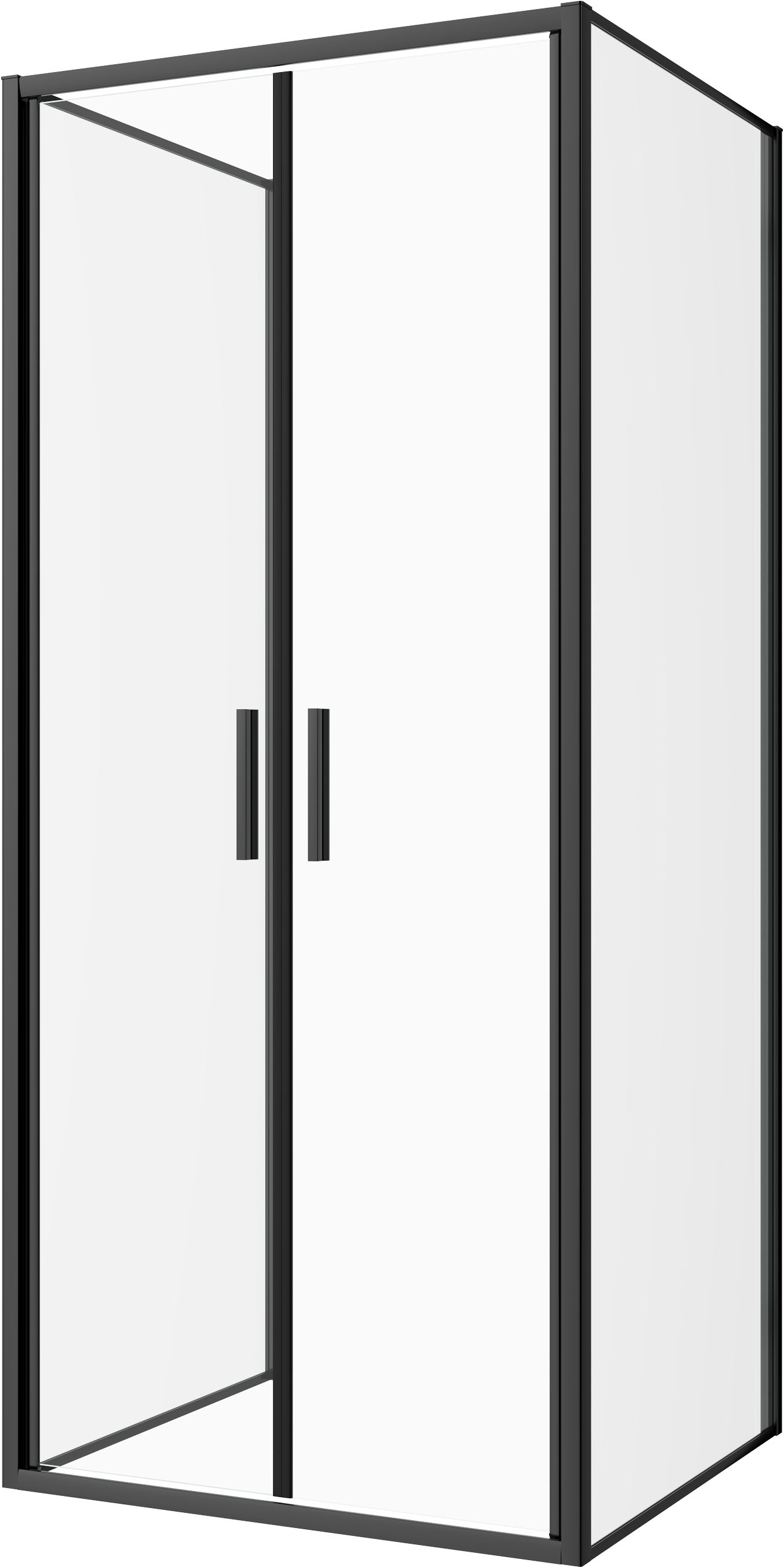 Sanotechnik Dusch-Doppelflügeltür »Sanotechnik SlimLine Salontür schwarz« 6mm ESG Sicherheitsglas mit Easy-Clean-Beschichtung