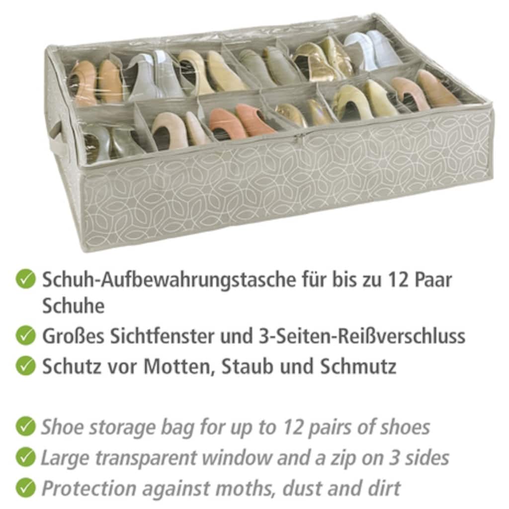 WENKO Unterbettkommode »Balance«, für Schuhe, 12 Fächer, atmungsaktivem, strapazierfähigem Vlies-Material