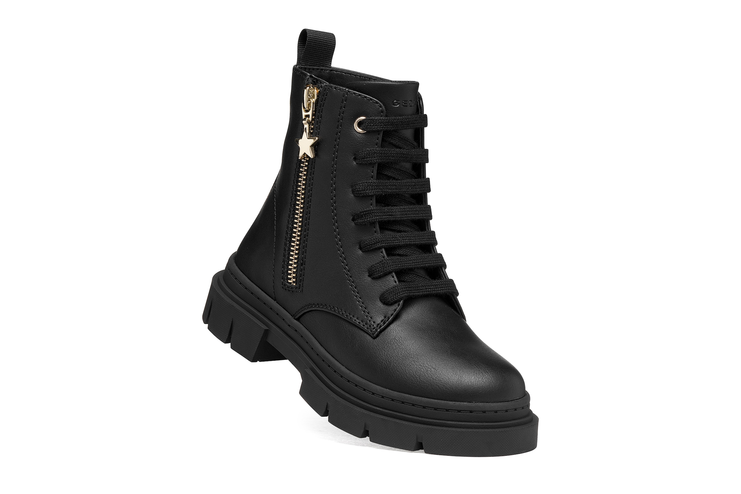 Geox Schnürboots »J KARSYN GIRL«  Stiefelette mit Außenreißverschluss, Größenschablone zum Download