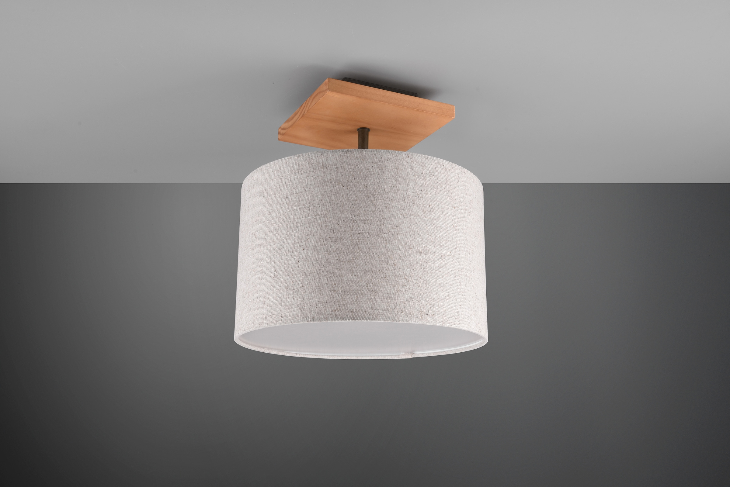 TRIO Leuchten Deckenleuchte »ELMAU«, 1 flammig, Leuchtmittel E27 | ohne Leuchtmittel, Ã˜ 35cm, Höhe 36,5cm, Holzdeko, E27 Leuchtmittel frei wählbar