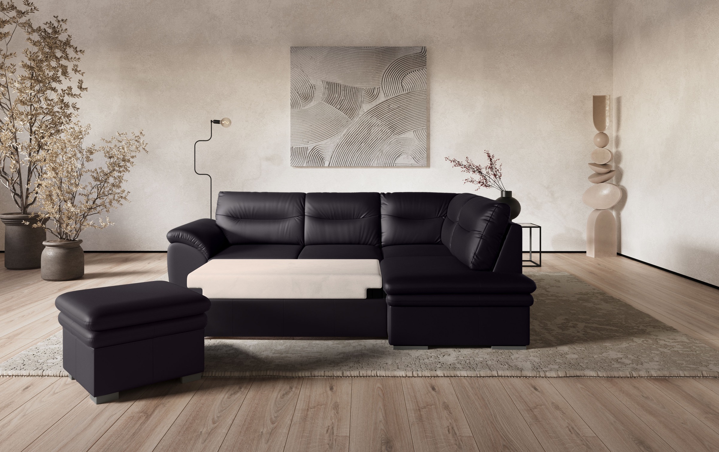 COTTA Ecksofa »Leandra L-Form«, wahlweise mit Bettfunktion & Bettkasten günstig online kaufen