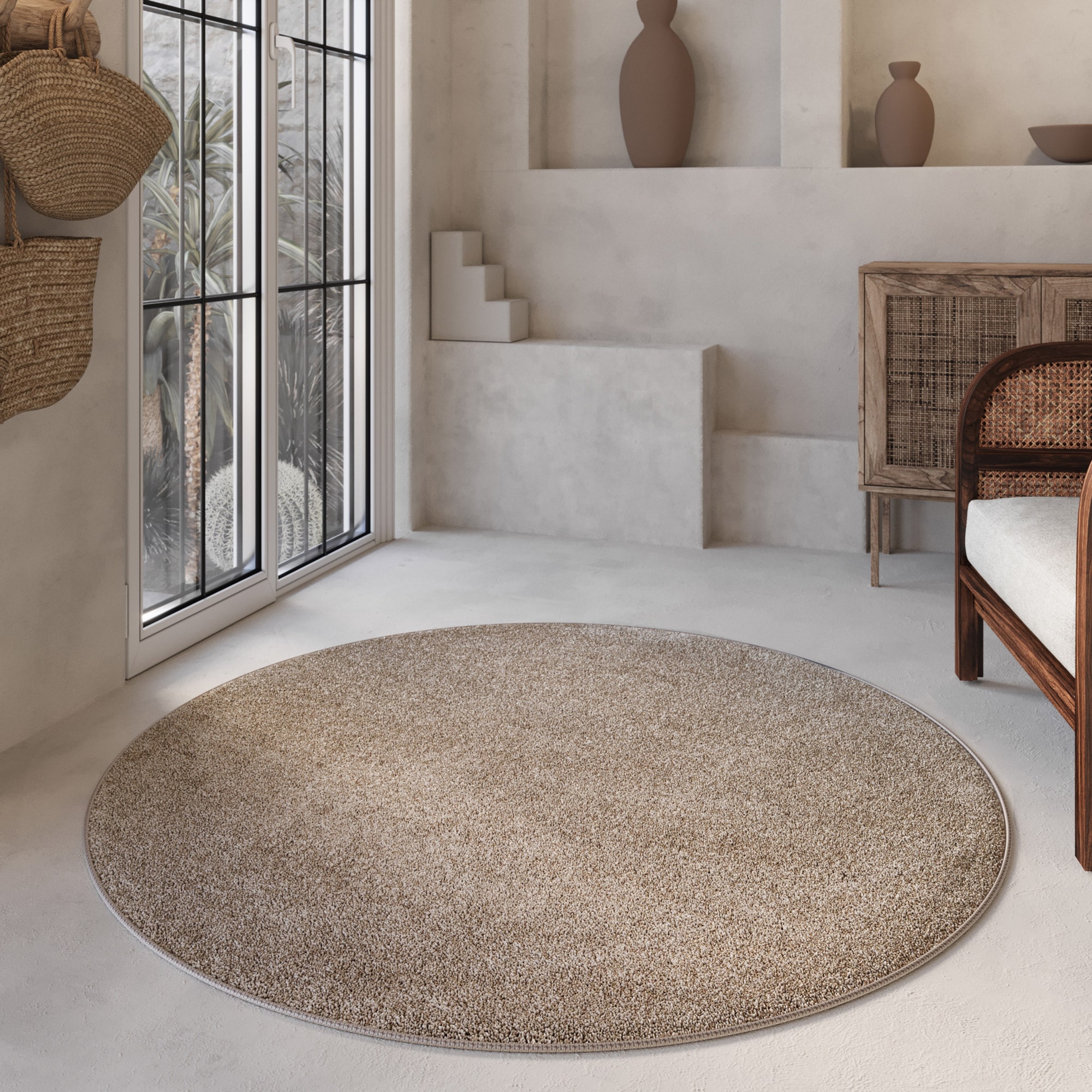 Wecon home Basics Hochflor-Teppich »Nova«, rund, 25 mm Höhe, Shaggy, gewebt günstig online kaufen