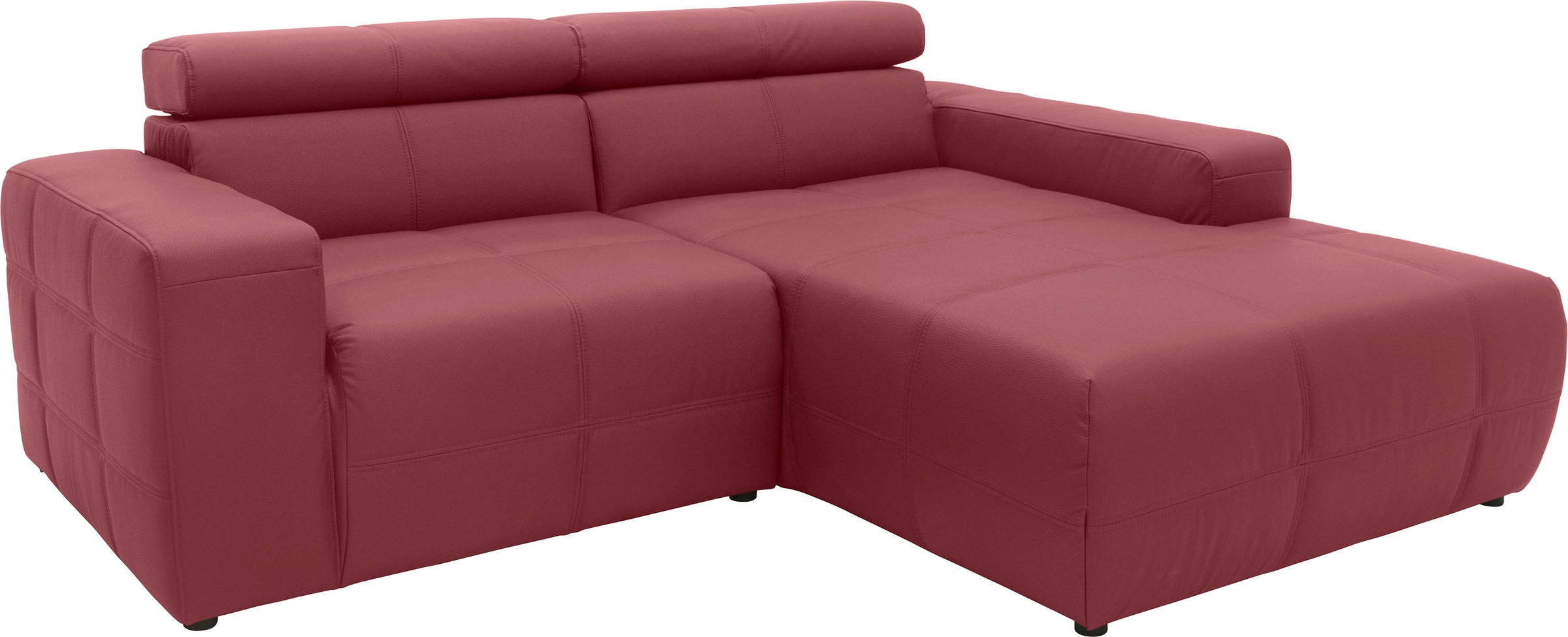 DOMO collection Ecksofa »Brandon kleine Ausführung B/T/H: 214/100/80 cm«, Mit Kopfteilverstellung, auch in Leder und Cord, L-Form