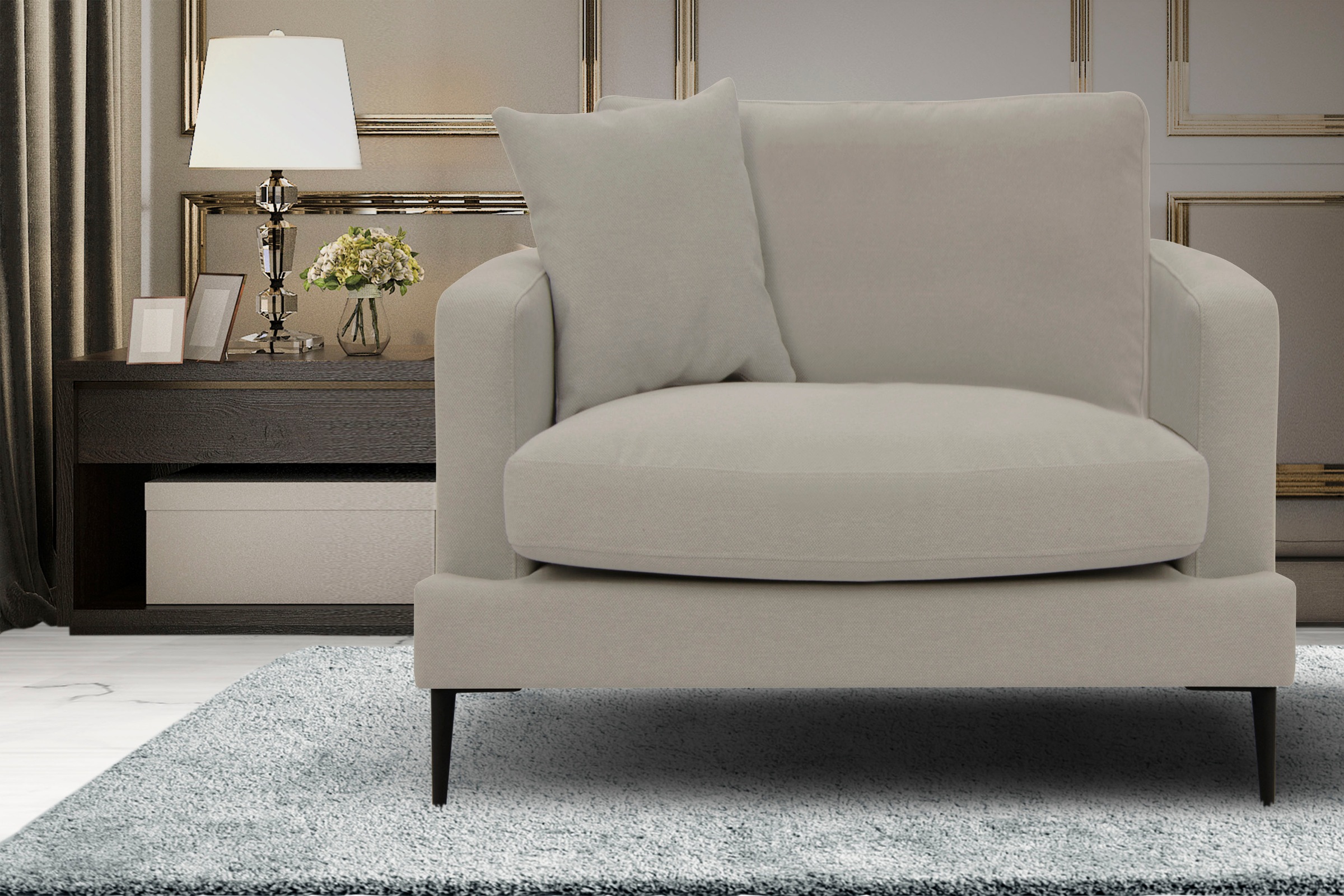 Leonique Sessel »Cozy Loungesessel, Designersessel, Maße B/T/H: 91/97/80 cm günstig online kaufen