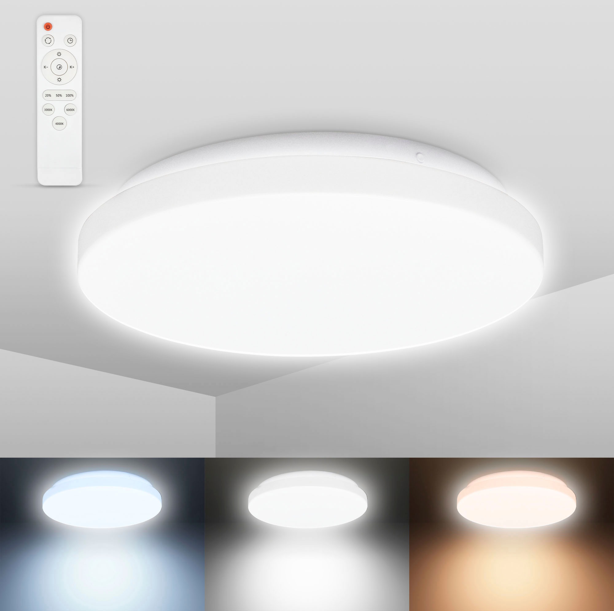 B.K.Licht LED Deckenleuchte »BK_DL1526 CCT-LED Bad-Deckenlampe, Badleuchte günstig online kaufen